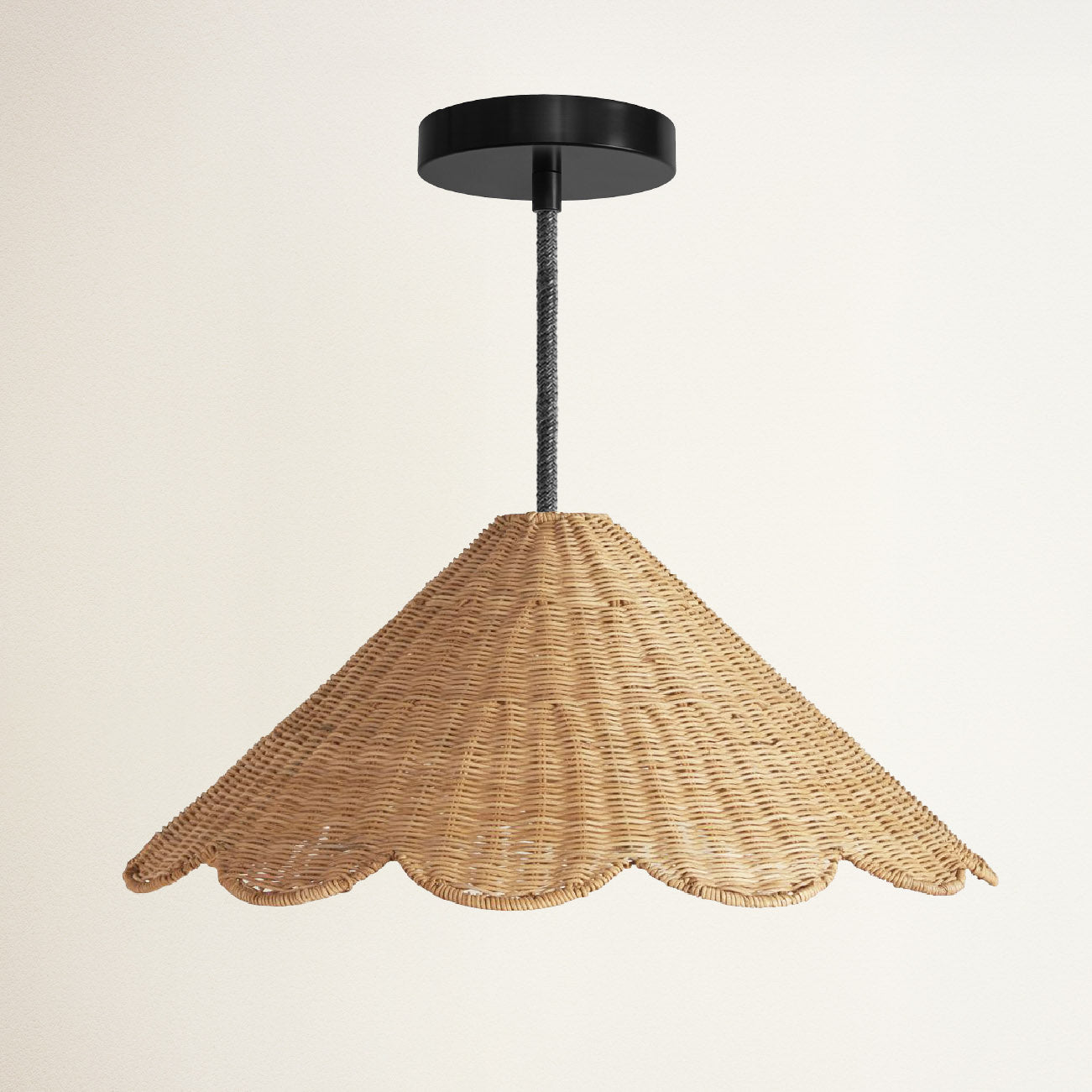 Daisy Cone Rattan Pendant Light