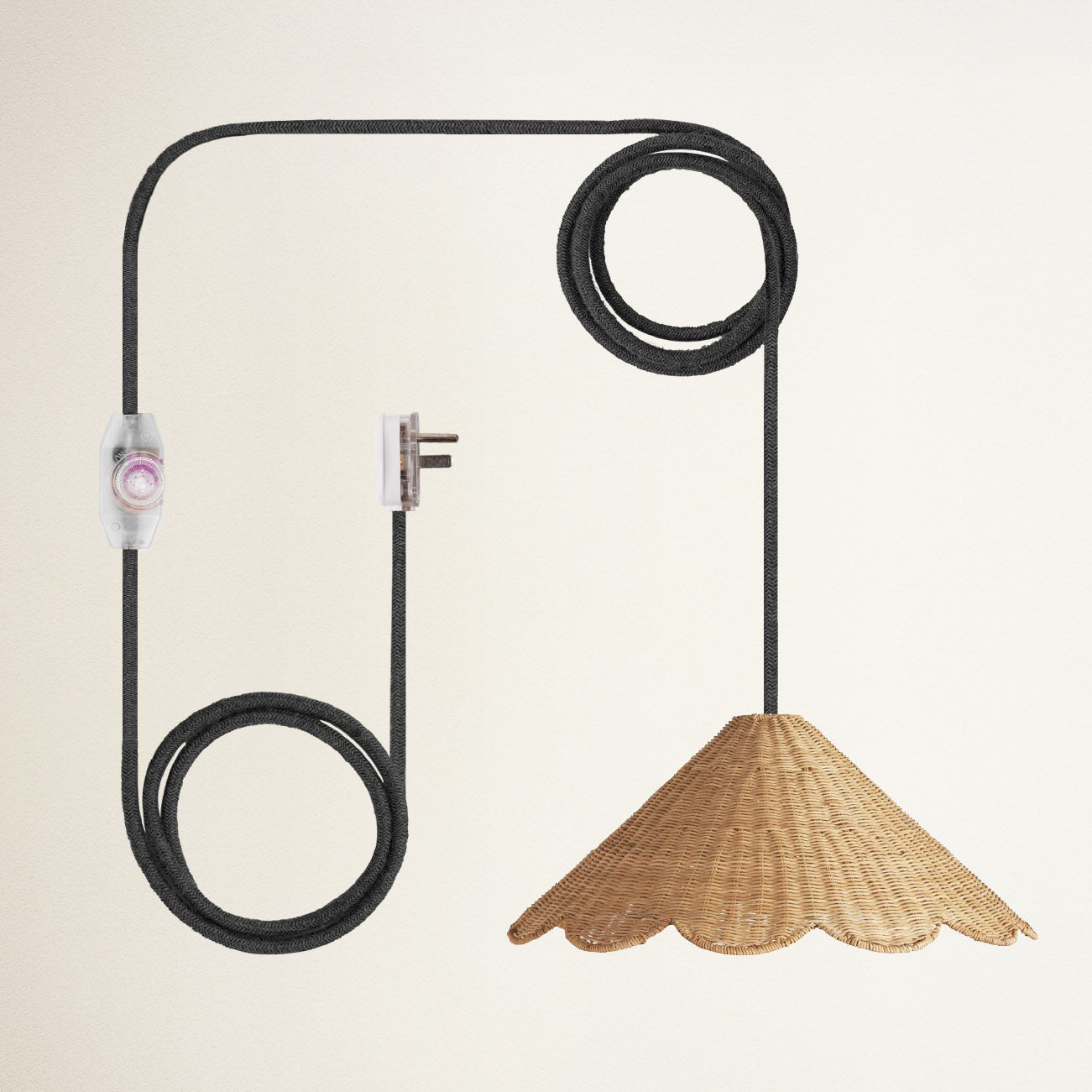 Daisy Cone Rattan Pendant Light