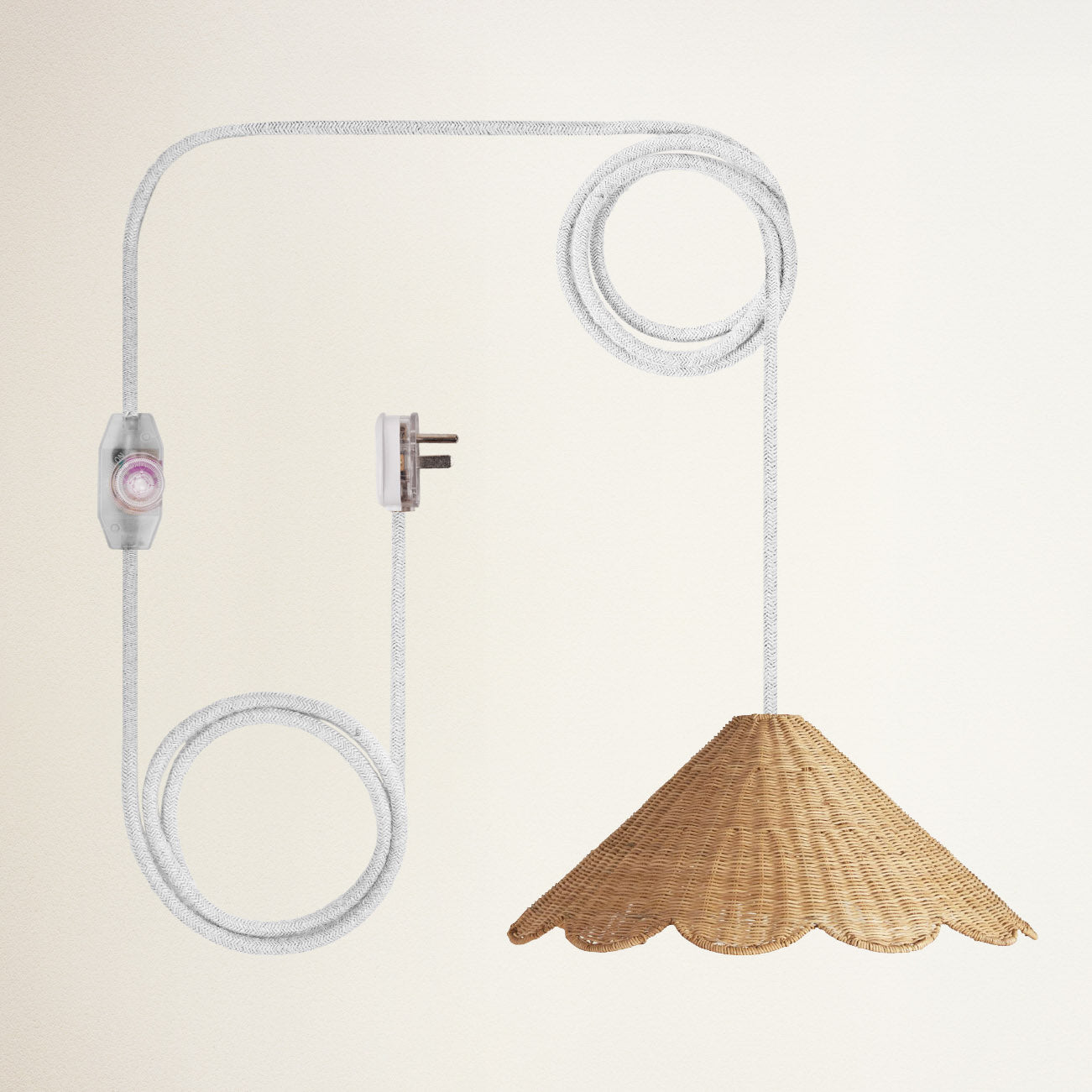 Daisy Cone Rattan Pendant Light