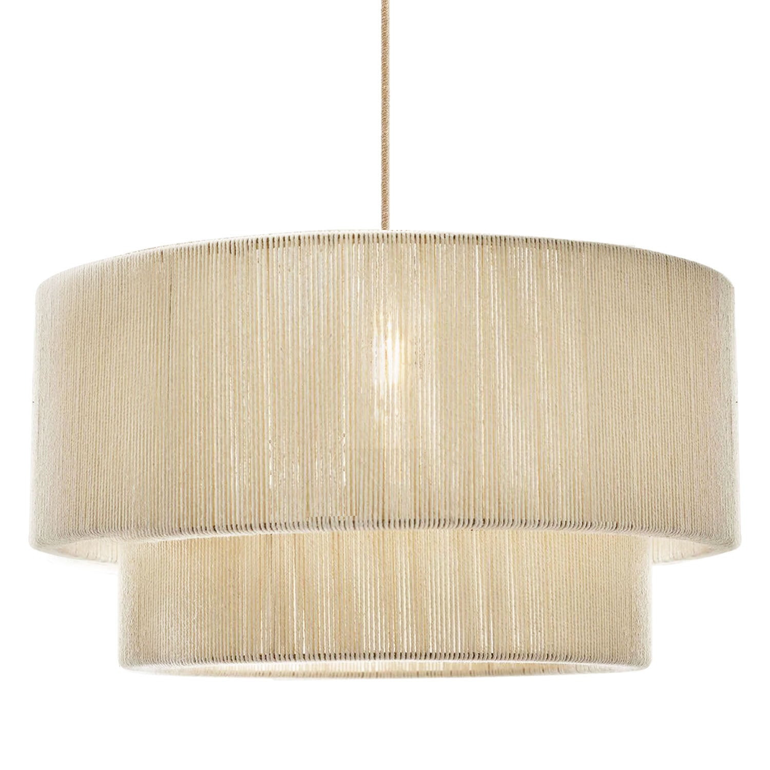 elaine rattan pendant light lights up