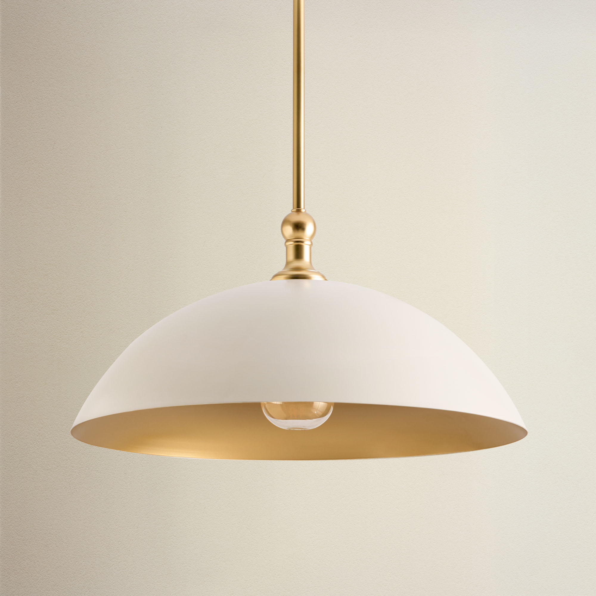 eliza dome brass pendant light off