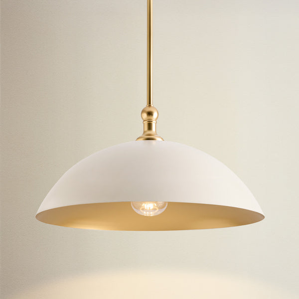 NiuyaoHome Industrial Brass Dome Pendant Light – Single Hanging Shade For Kitchen