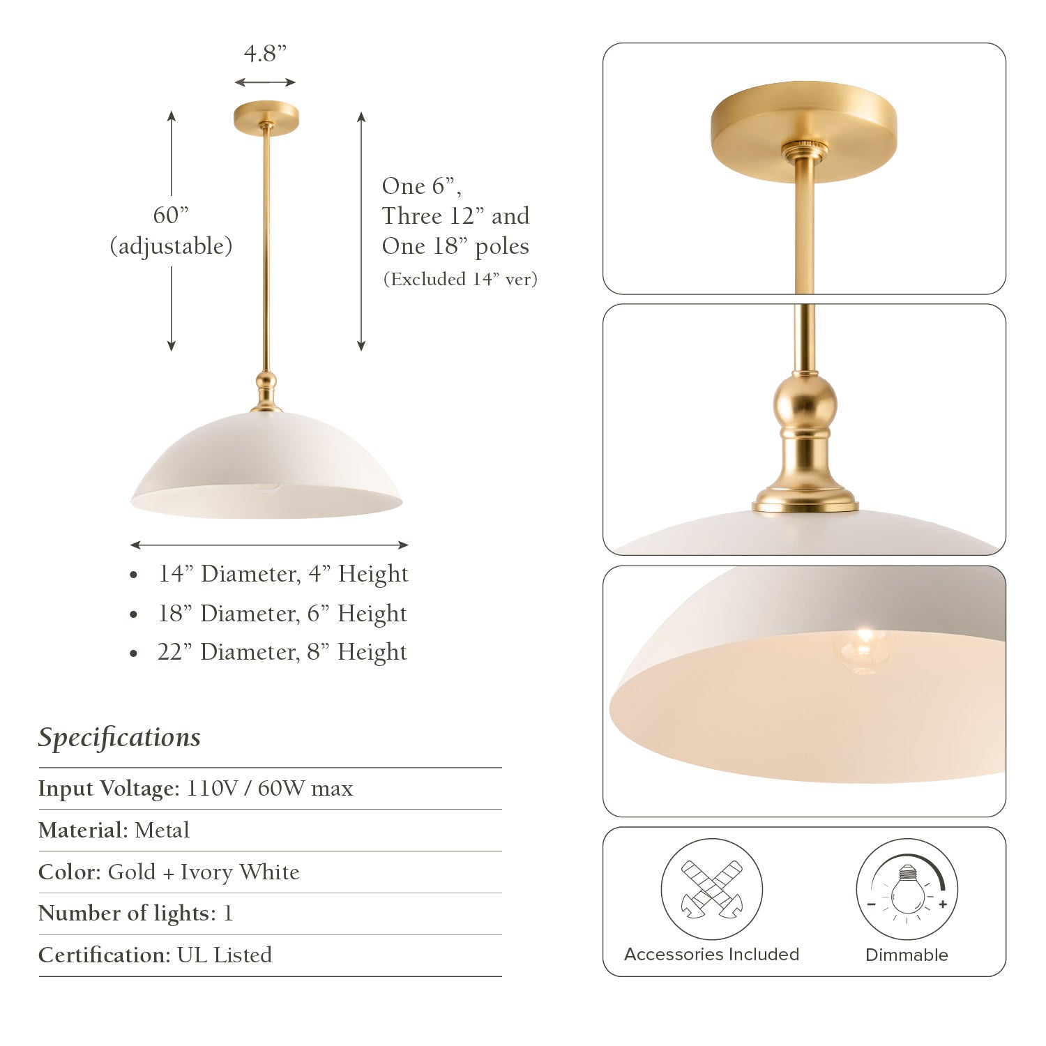 Eliza Dome Pendant Light