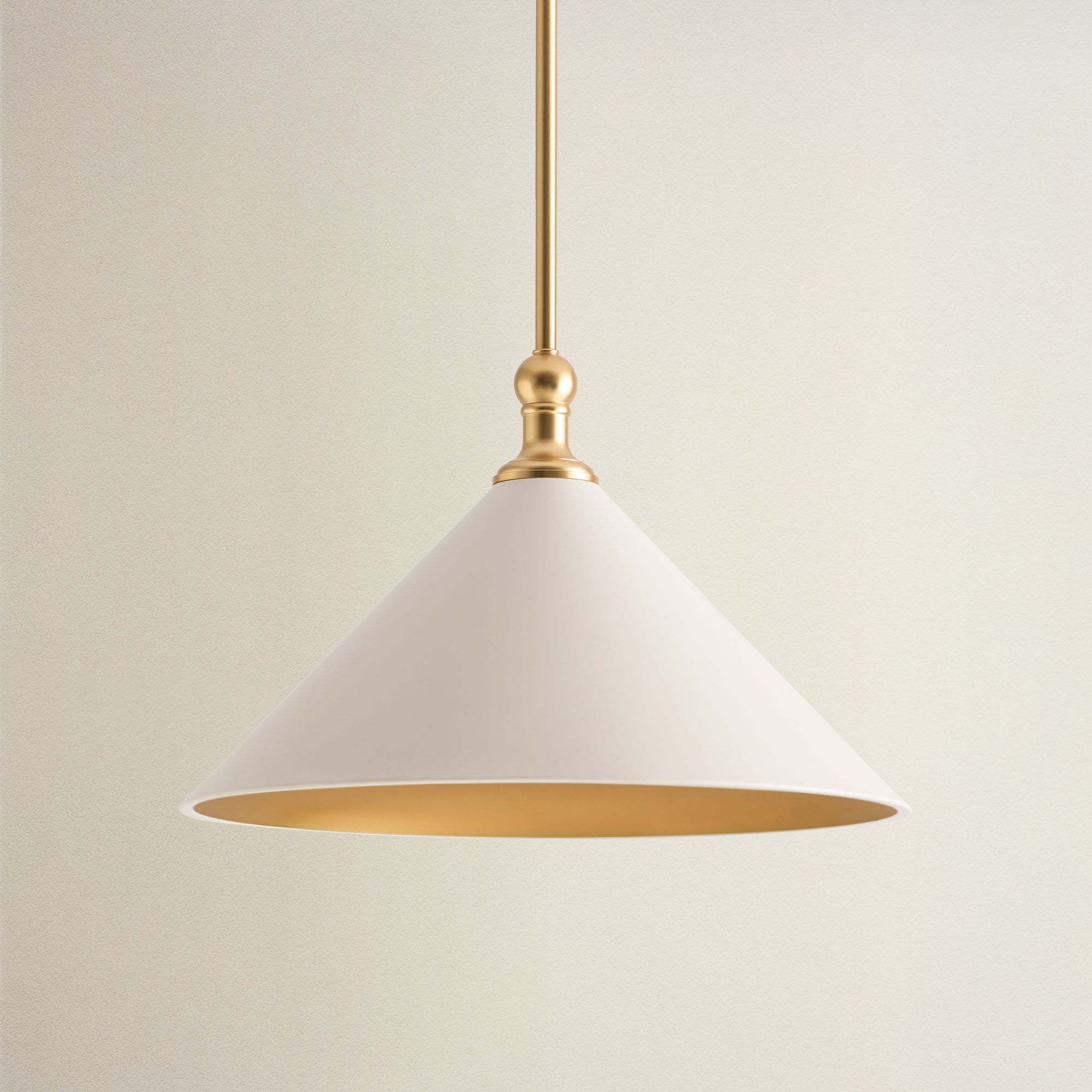 giza cone brass pendant light off