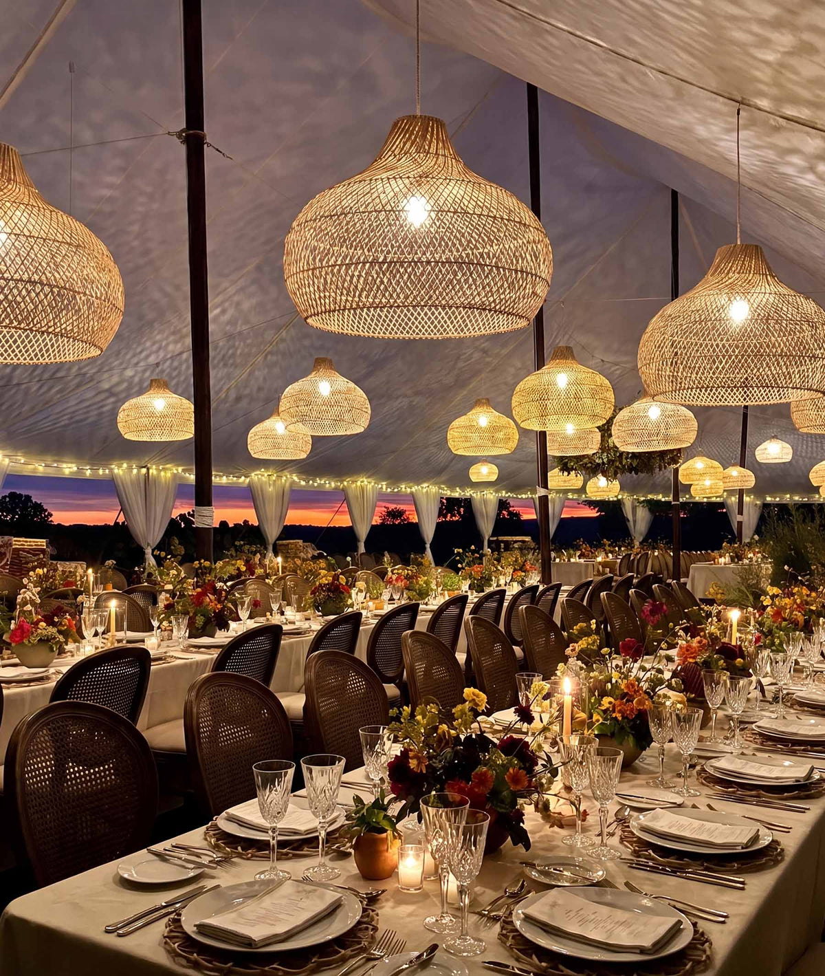 glynwood events kloe rattan pendant lights