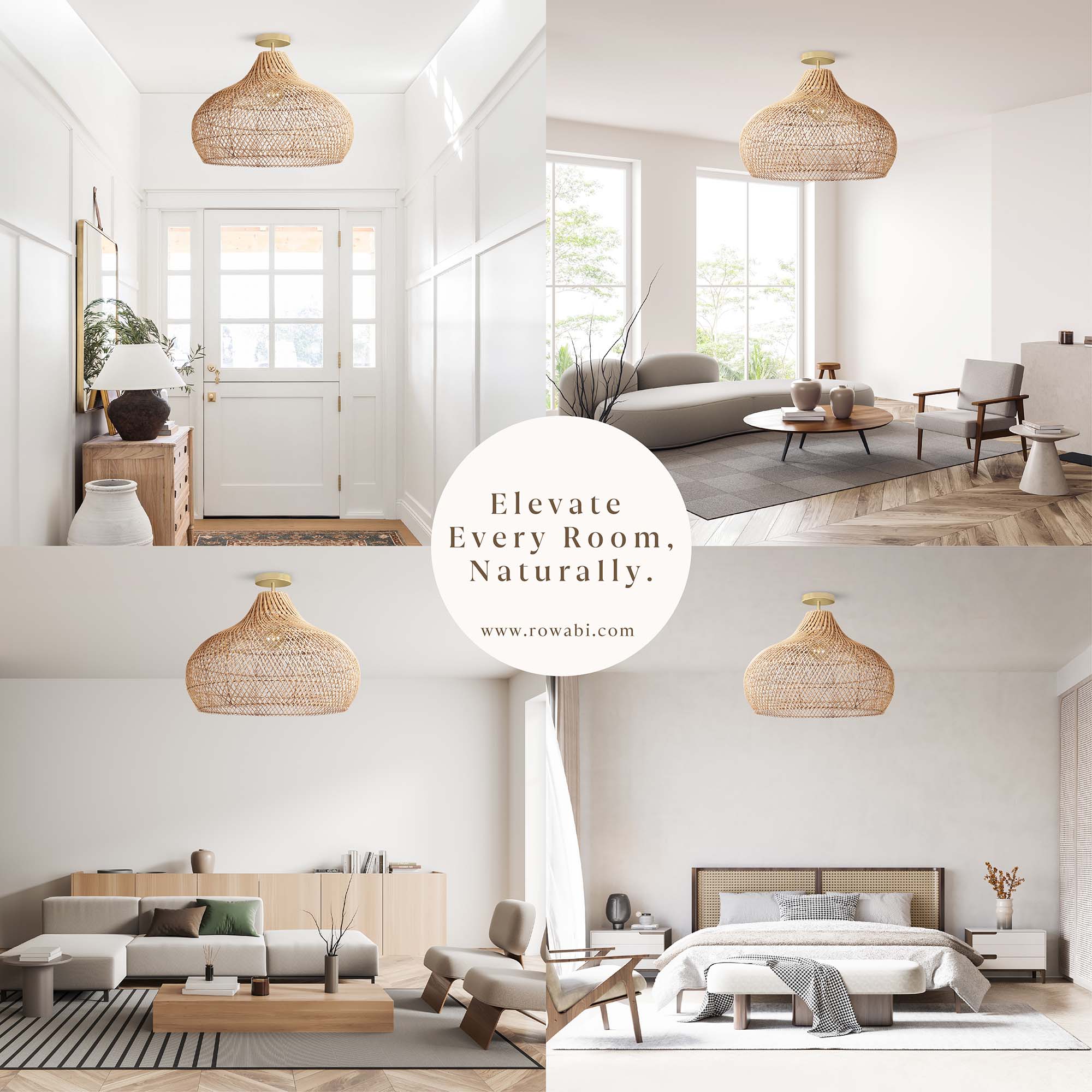 Flush Mount Hanging Pendant Light Kit