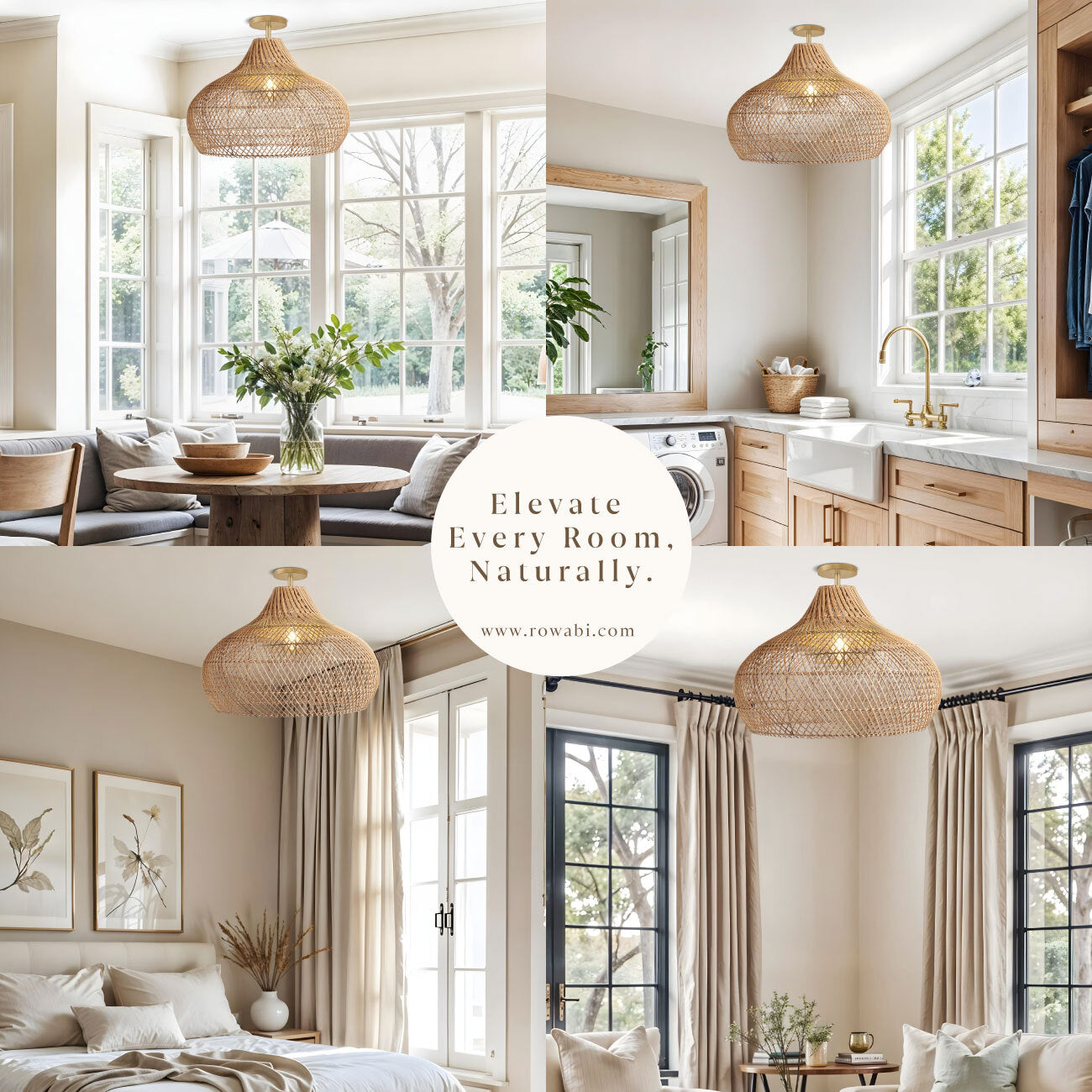 Flush Mount Hanging Pendant Light Kit