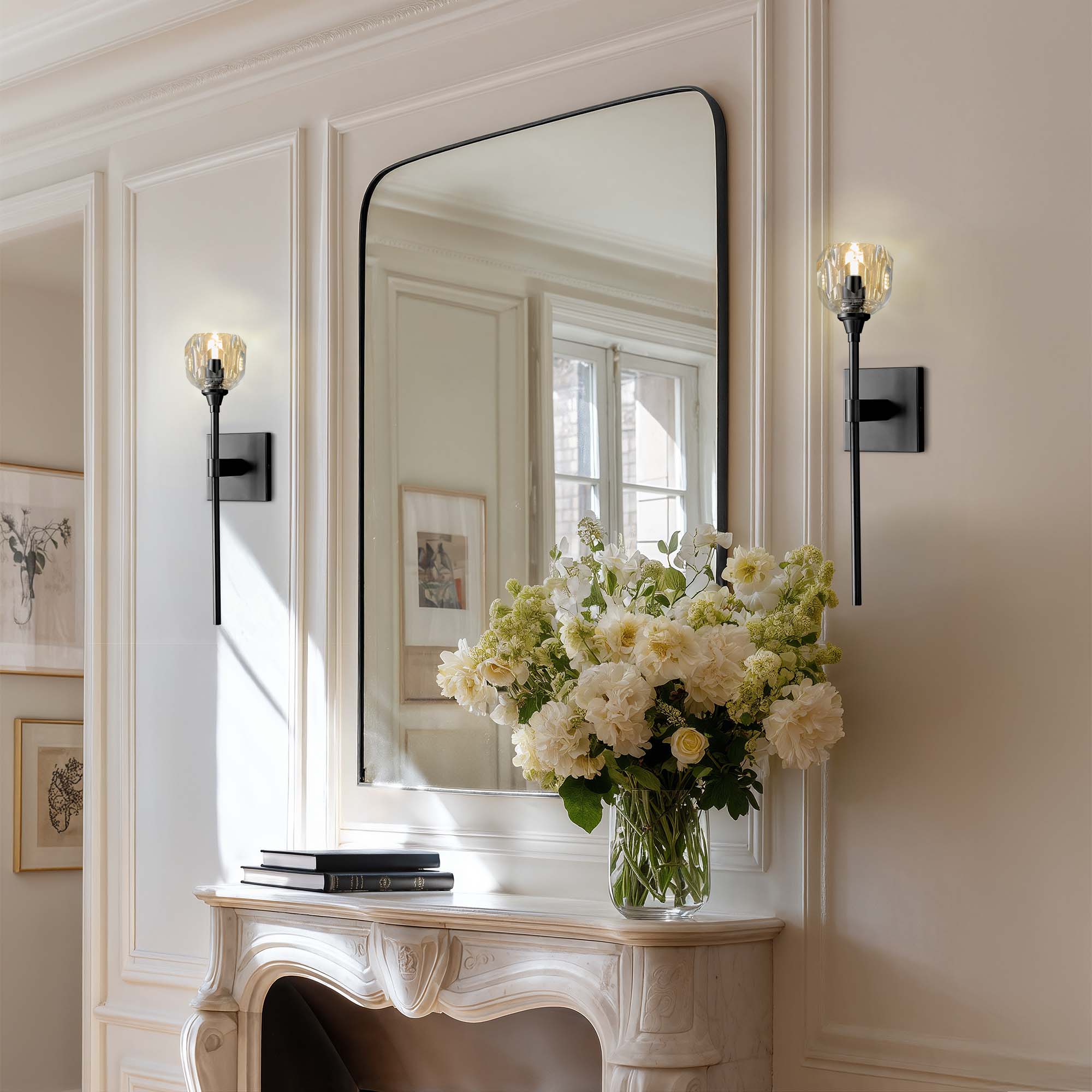 Jade Armed Black Wall Sconce