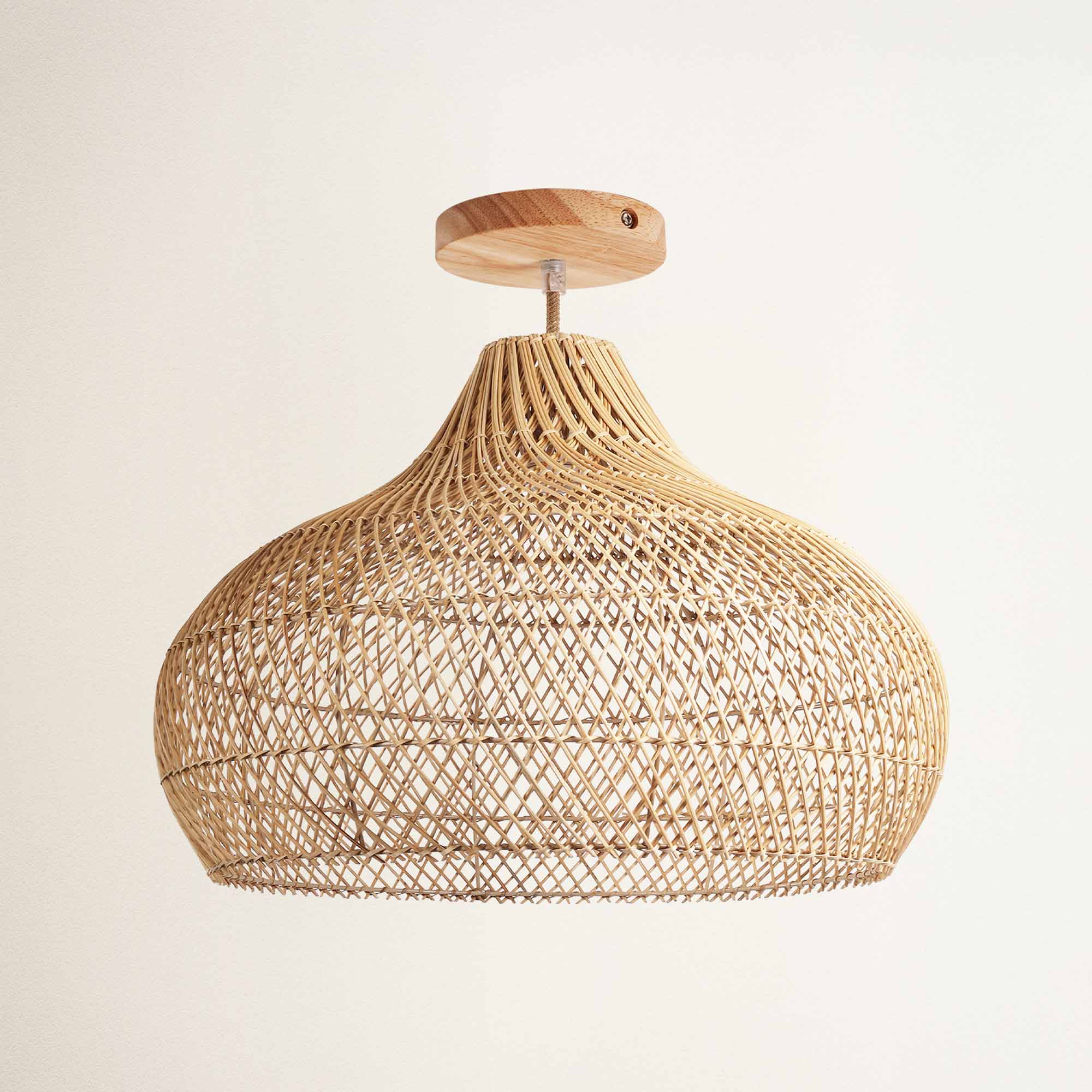 Latigo Rattan Flush Mount Light