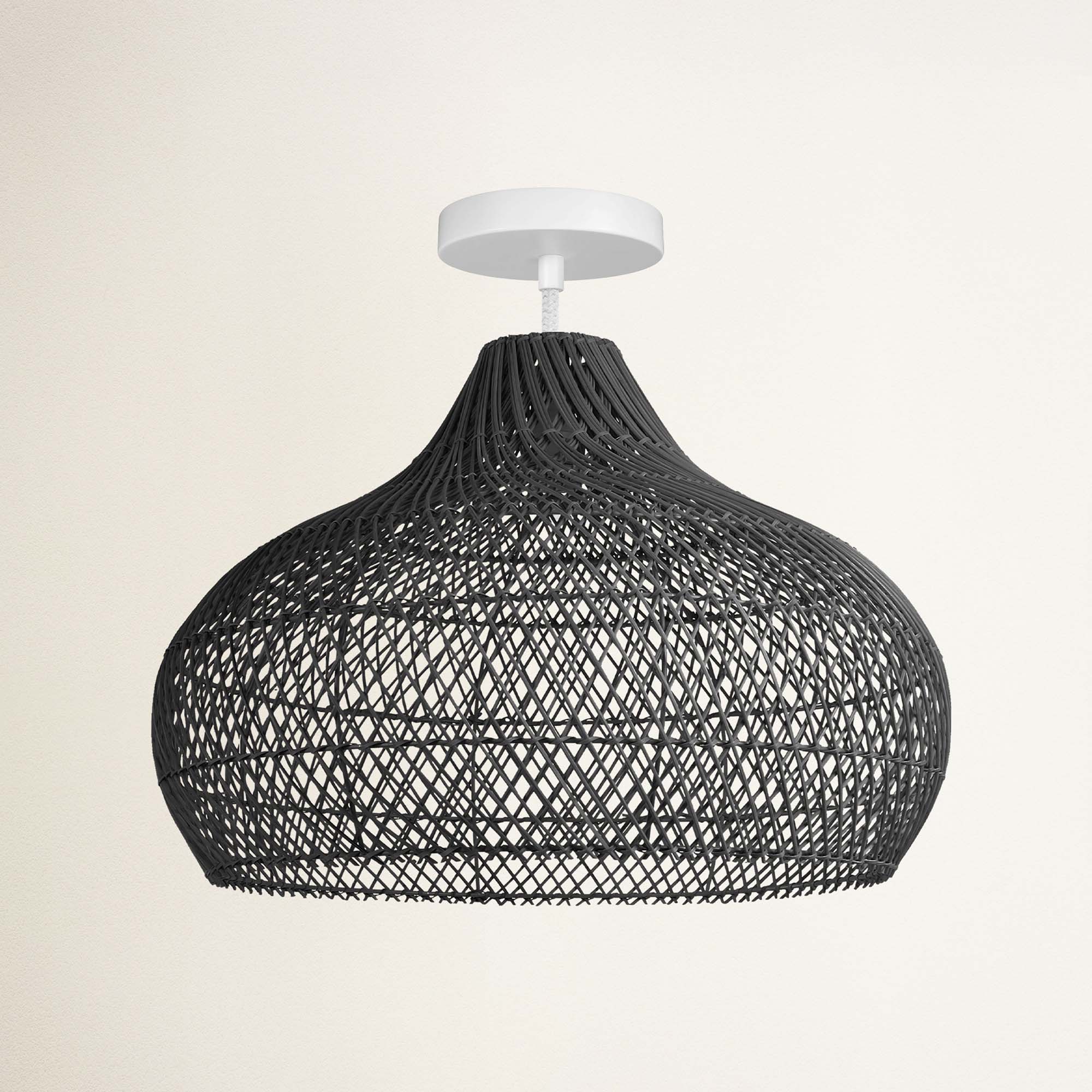 Latigo Rattan Flush Mount Light