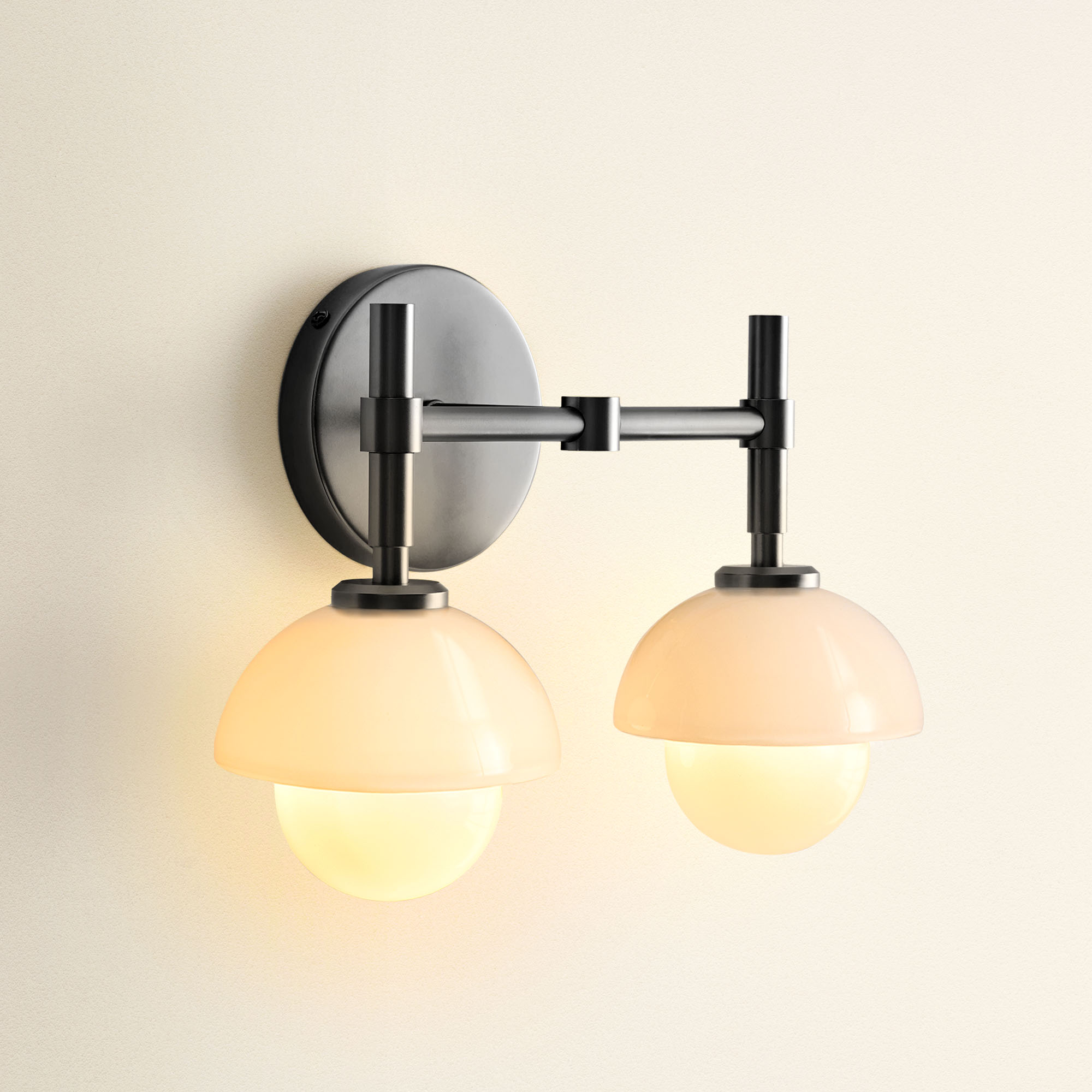 Lily Pod Double Black Armed Sconce
