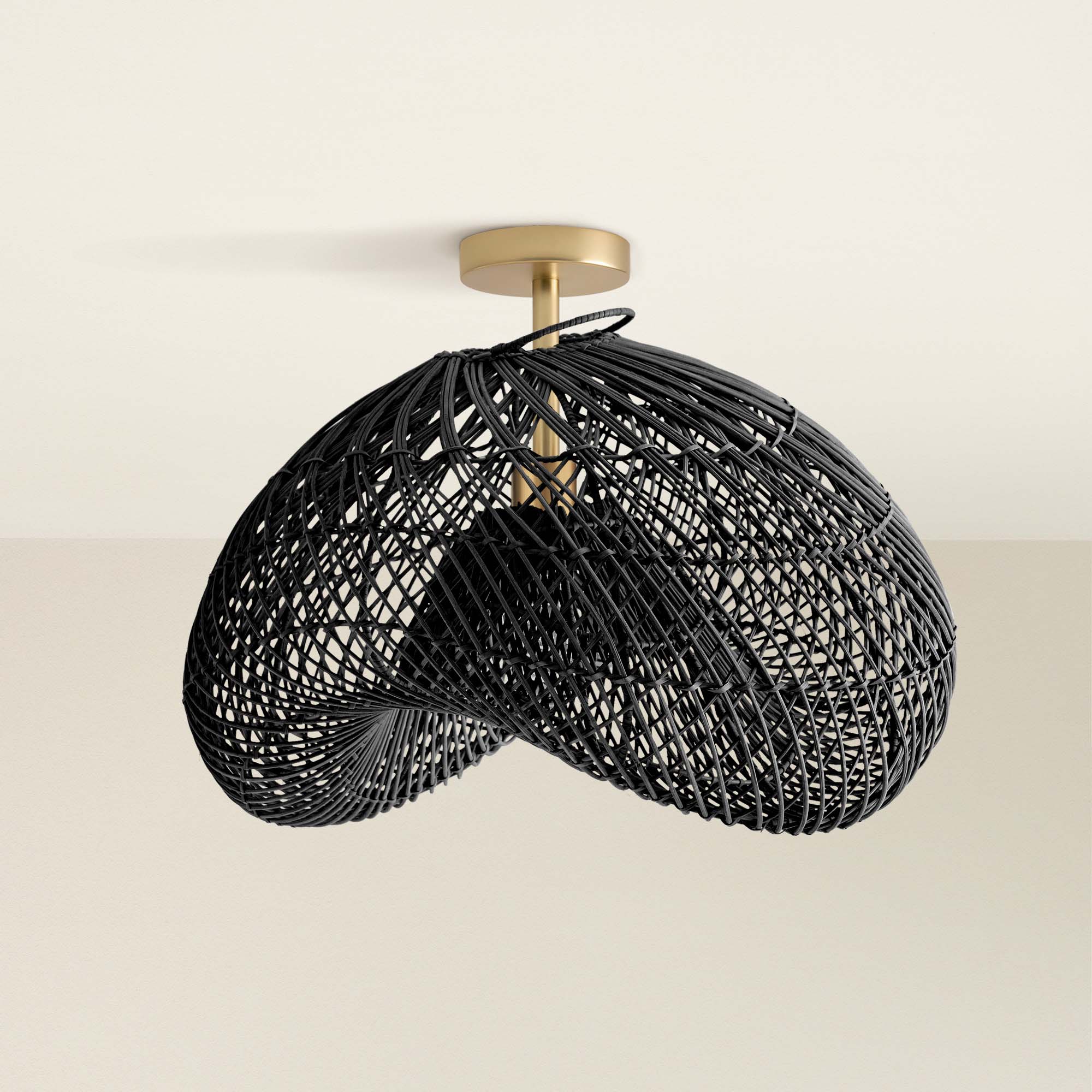 Lucian Rattan Flush Mount Light
