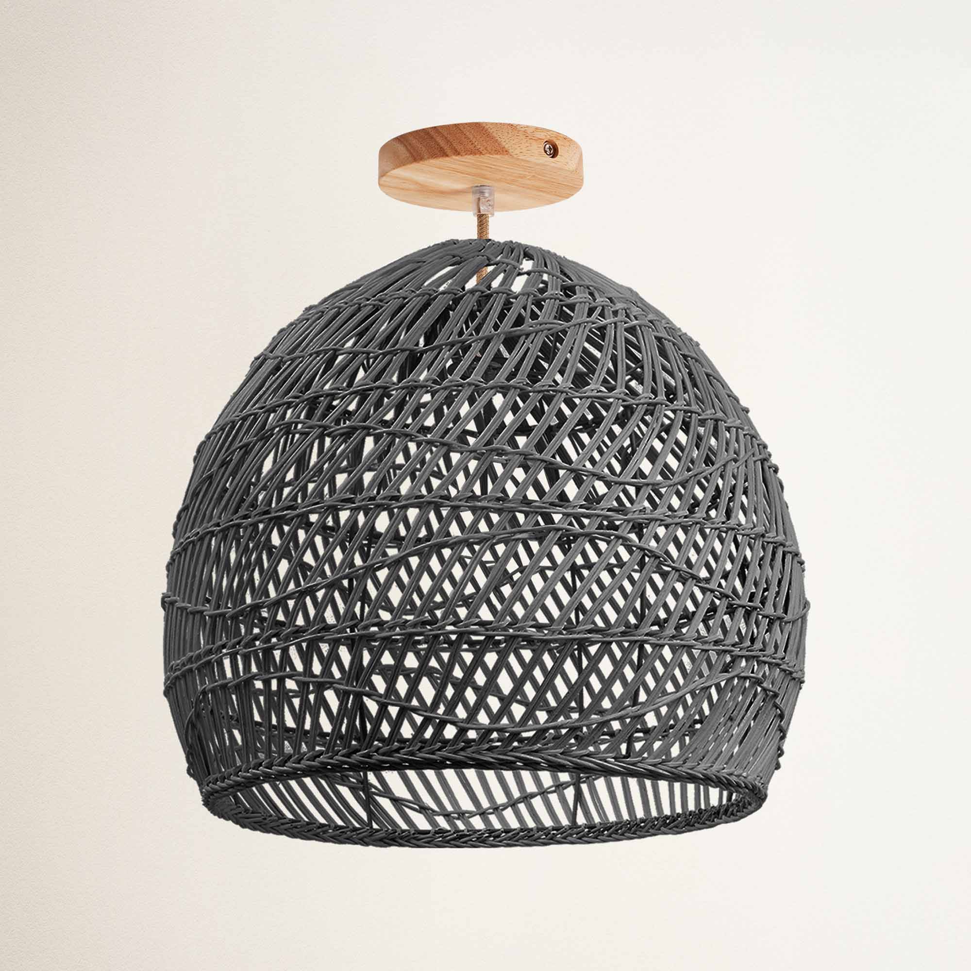Santana Rattan Flush Mount Light