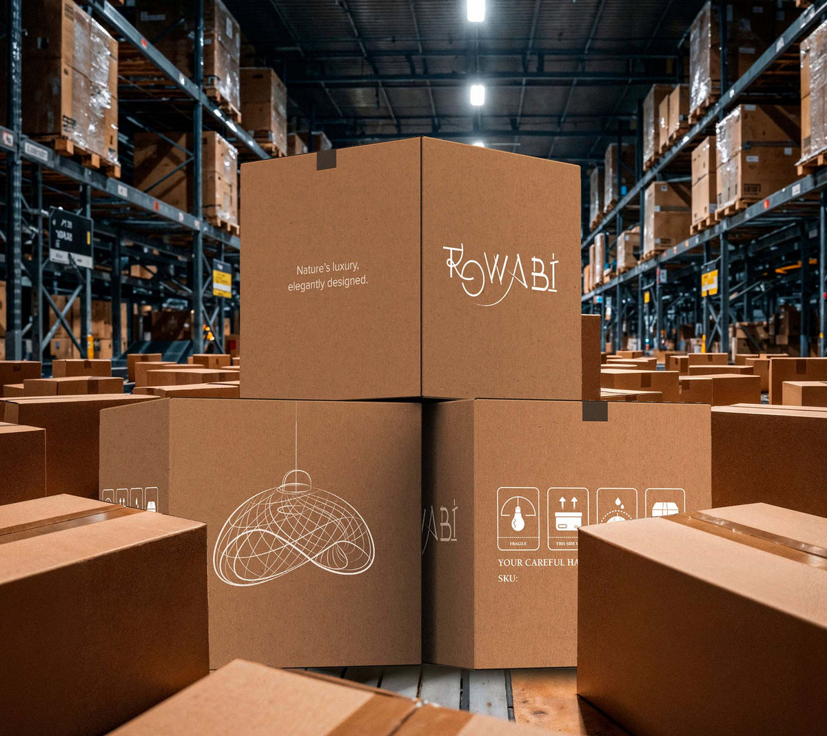 the rowabi-branded carton was delivered with care