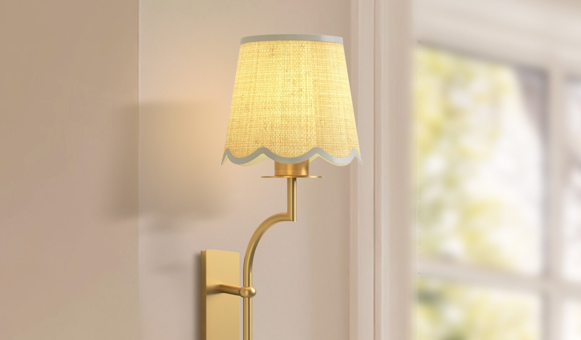 mobile spring lyra rattan sconce focus with a yellow shade