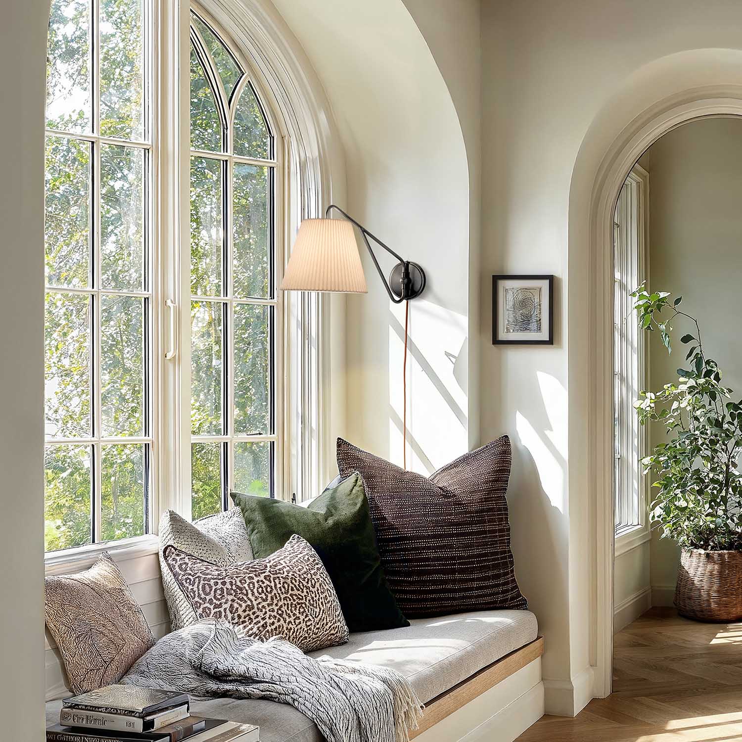 Modern Adam Black Swing-Arm Sconce