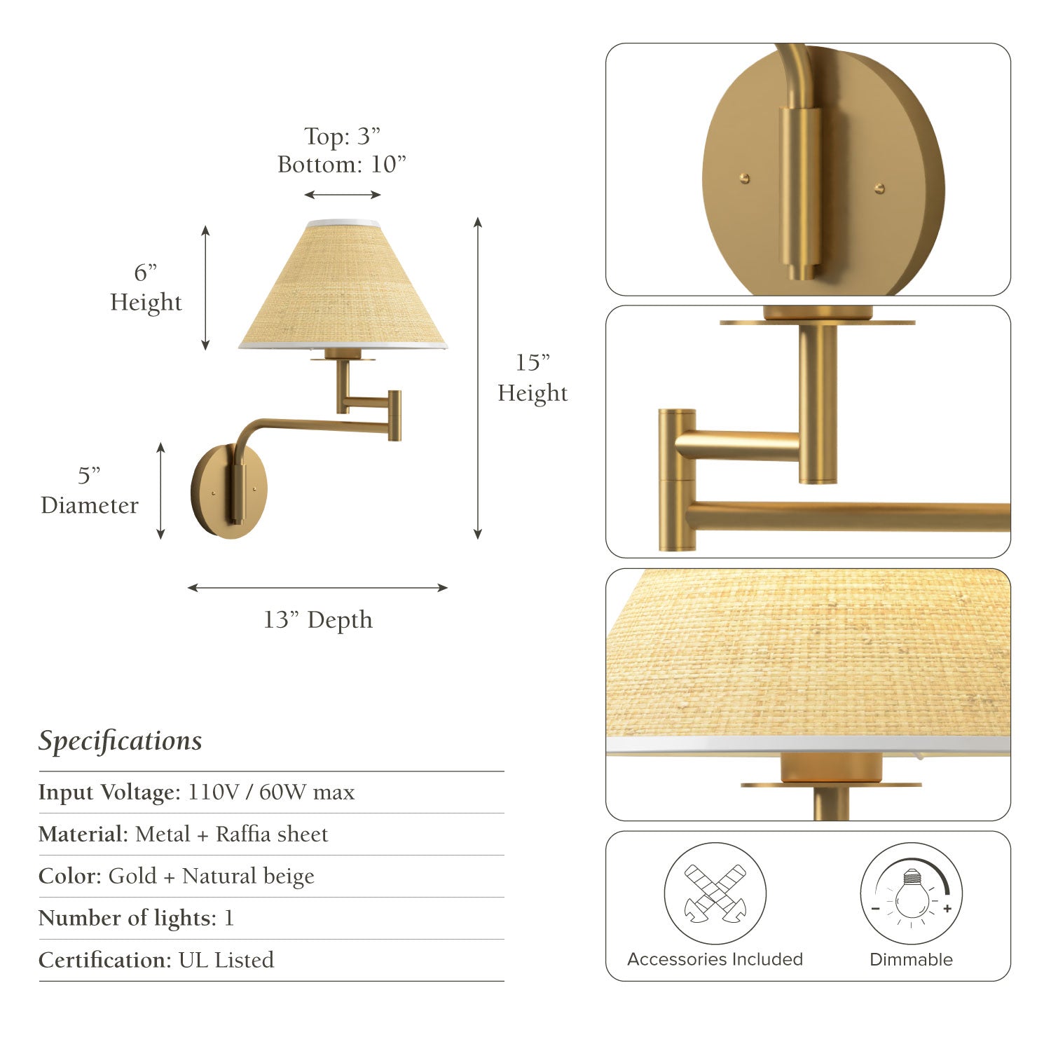 Rowabi Naia Rattan Sconce