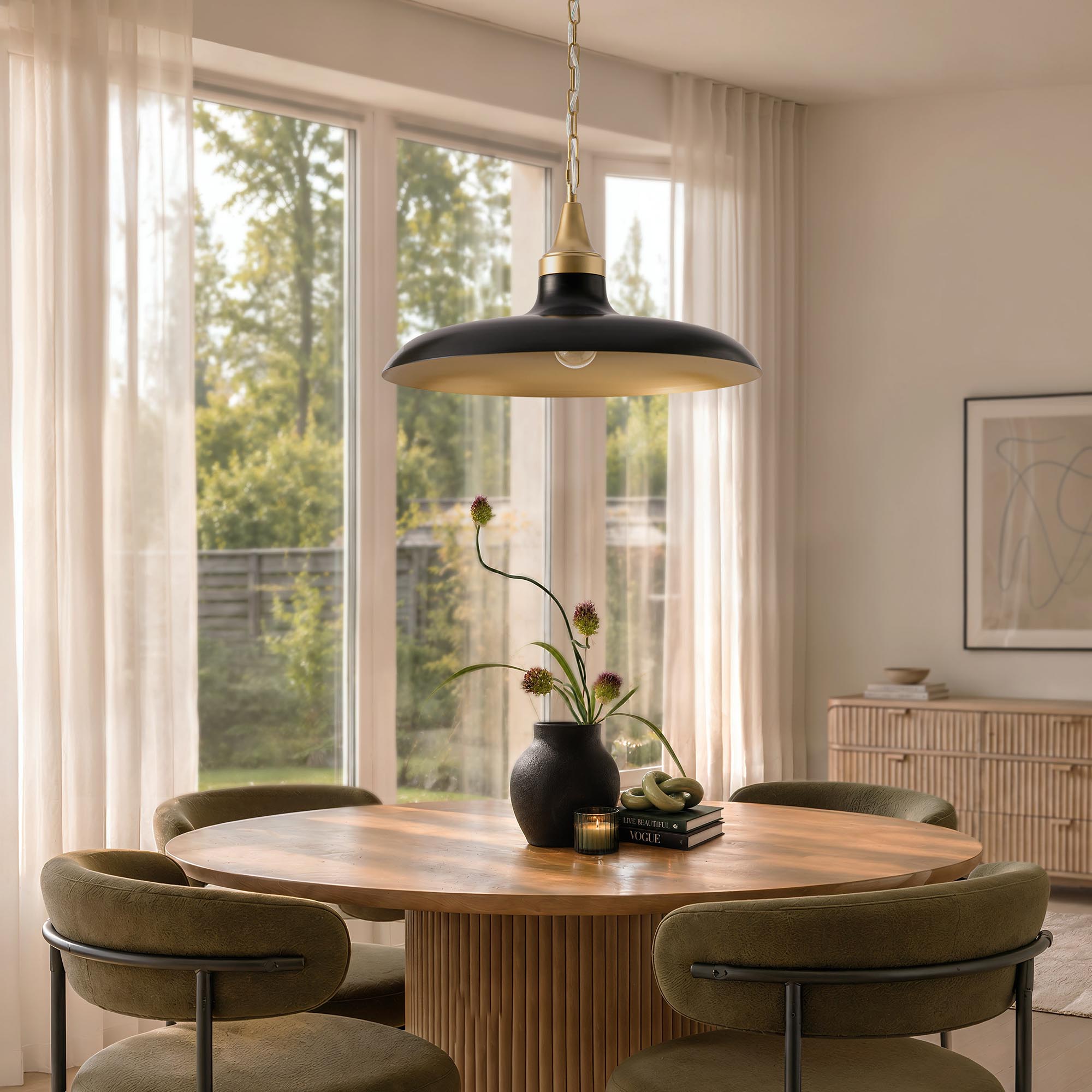 Natalia Black Dome Pendant Light