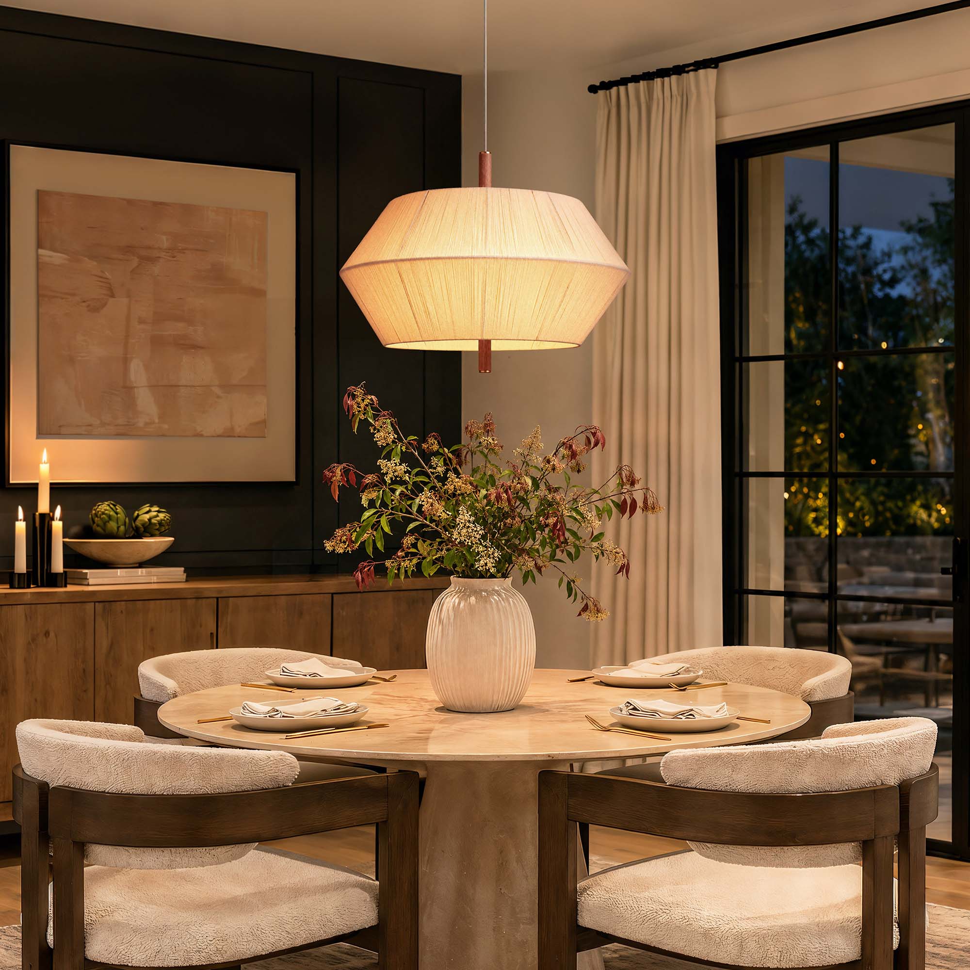 nimbus metal pendant light on dining evening