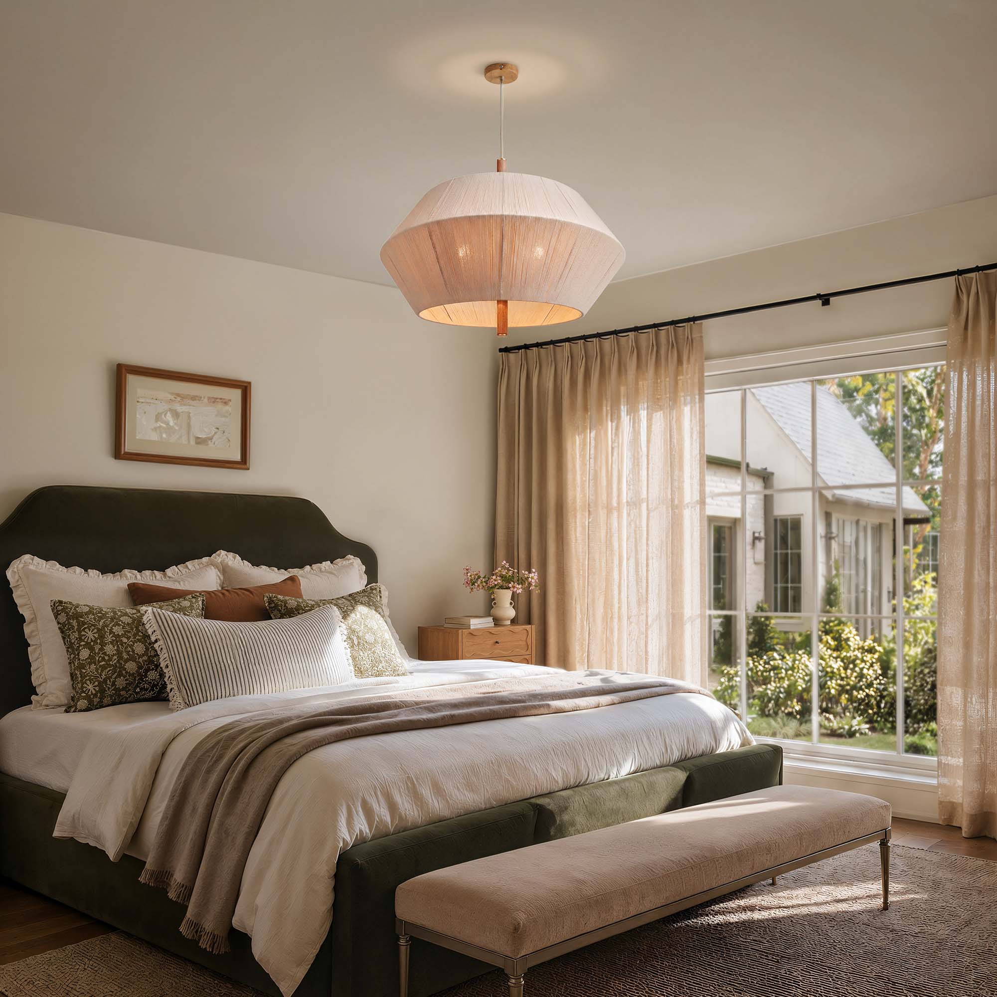 nimbus metal pendant light on for bedroom