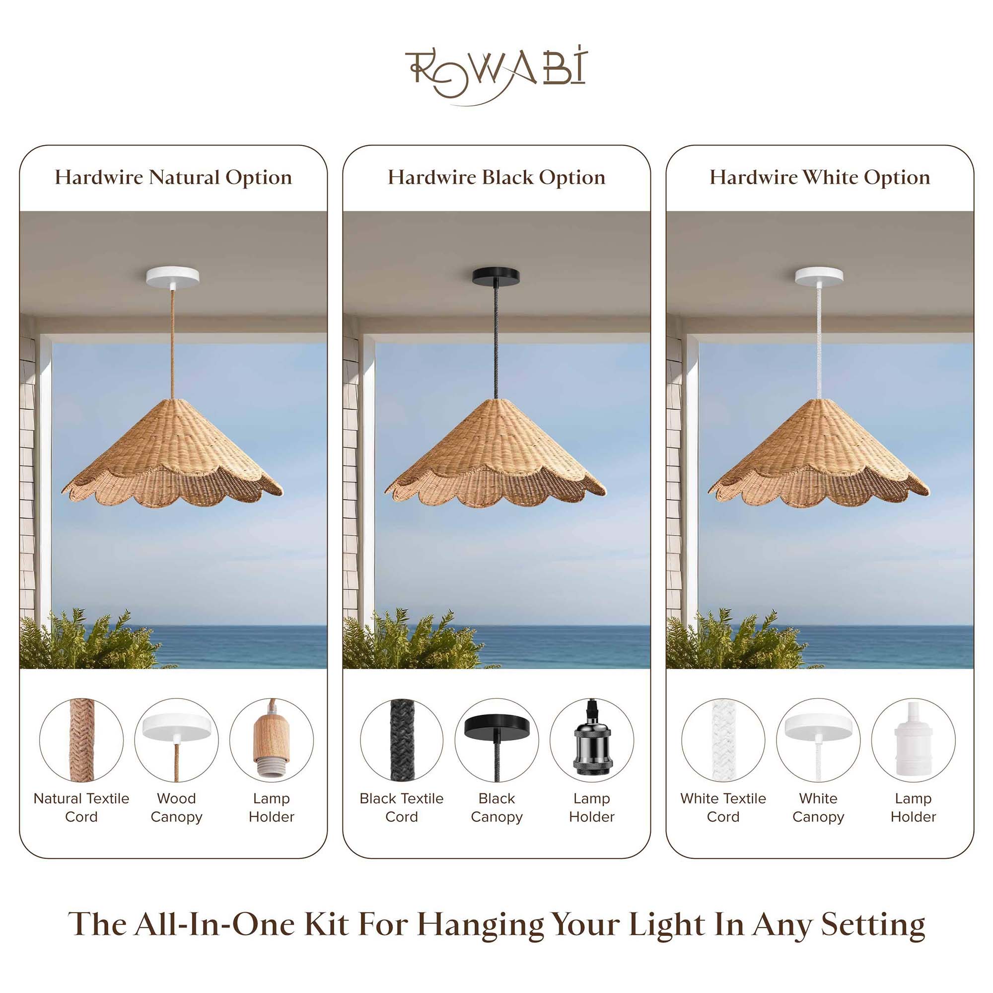 Outdoor Daisy Cone Rattan Pendant Light