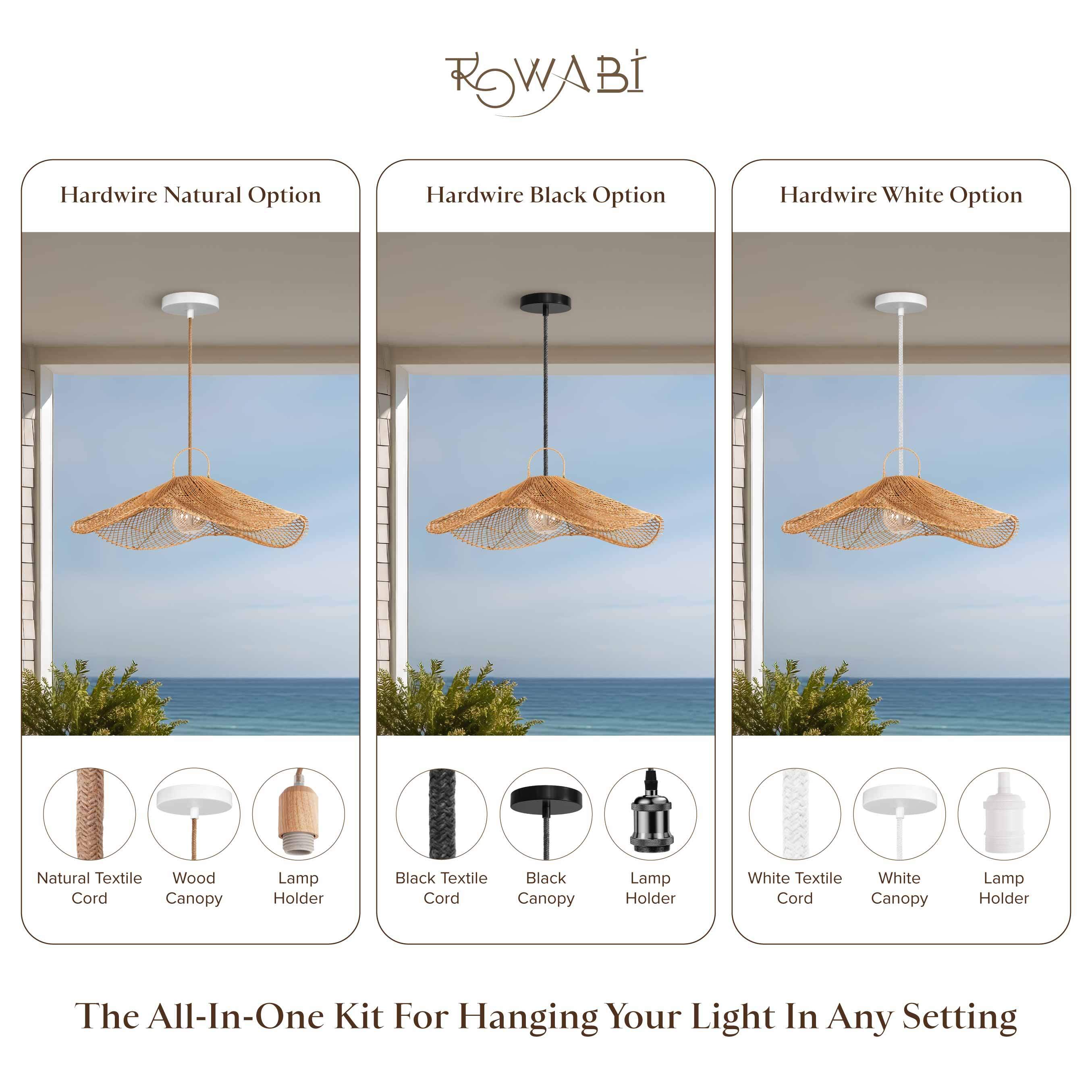 Outdoor Lotus Pad Rattan Pendant Light