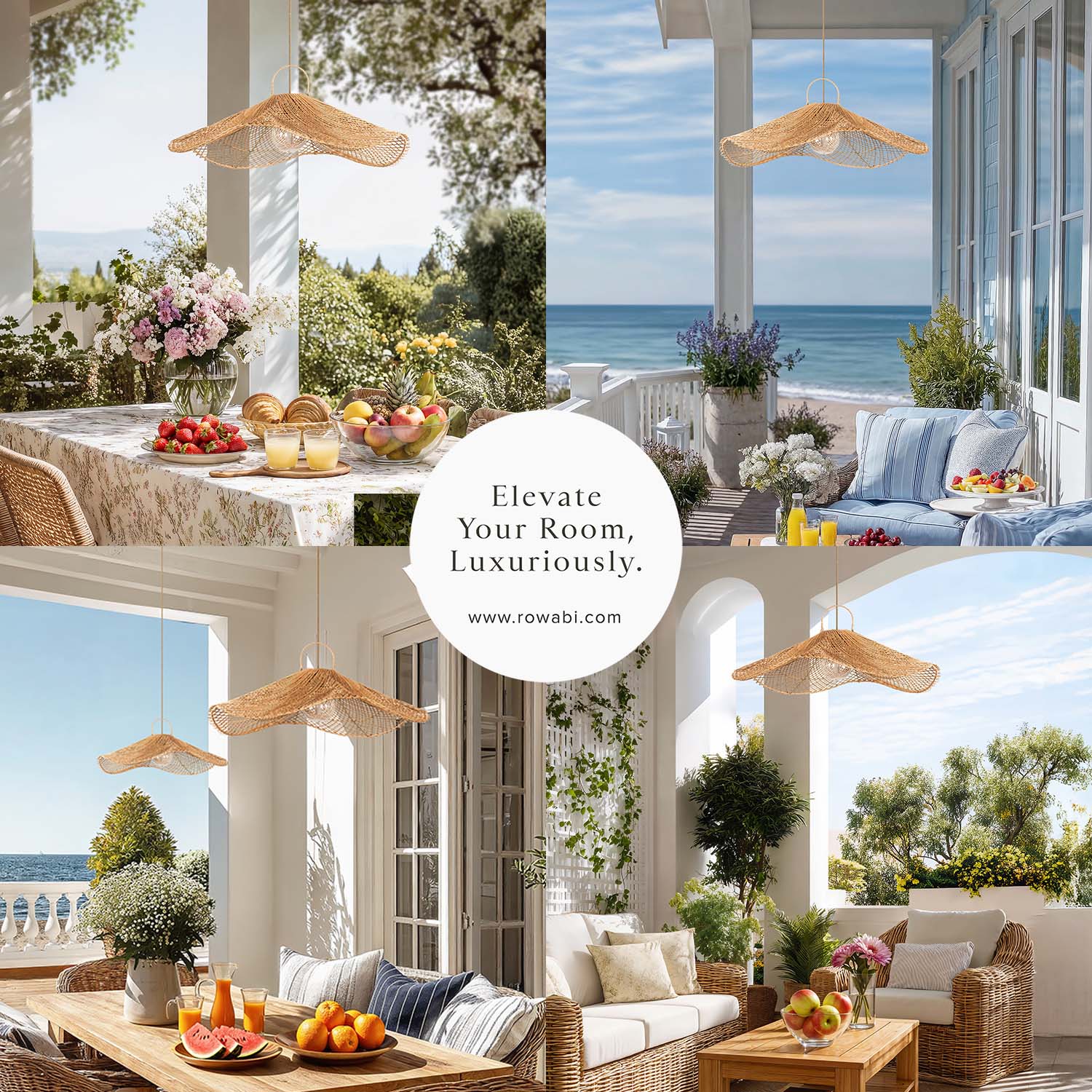 outdoor lotus rattan pendant light concepts for a luxurious outdoor living space with ocean views