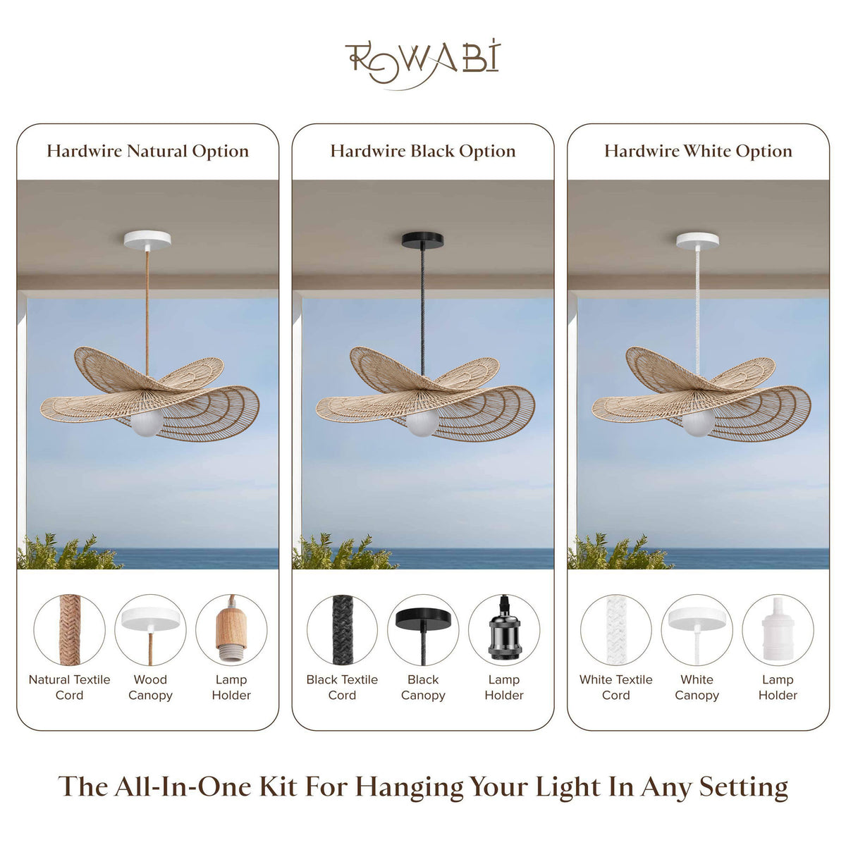 outdoor whisper leaf light brown rattan pendant light cord option