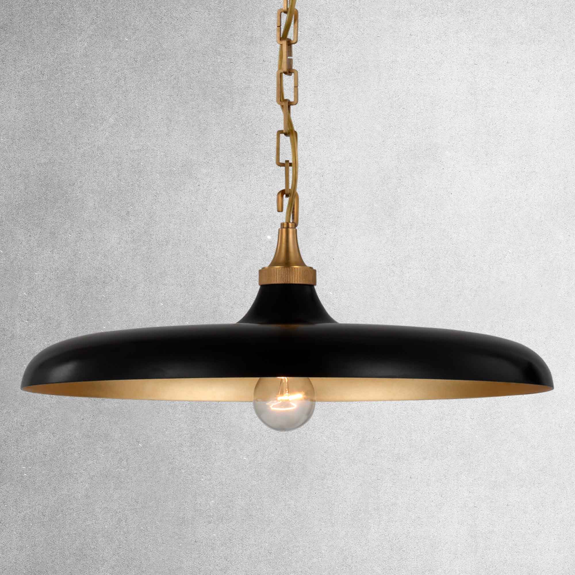 Raven Black Dome Pendant Light