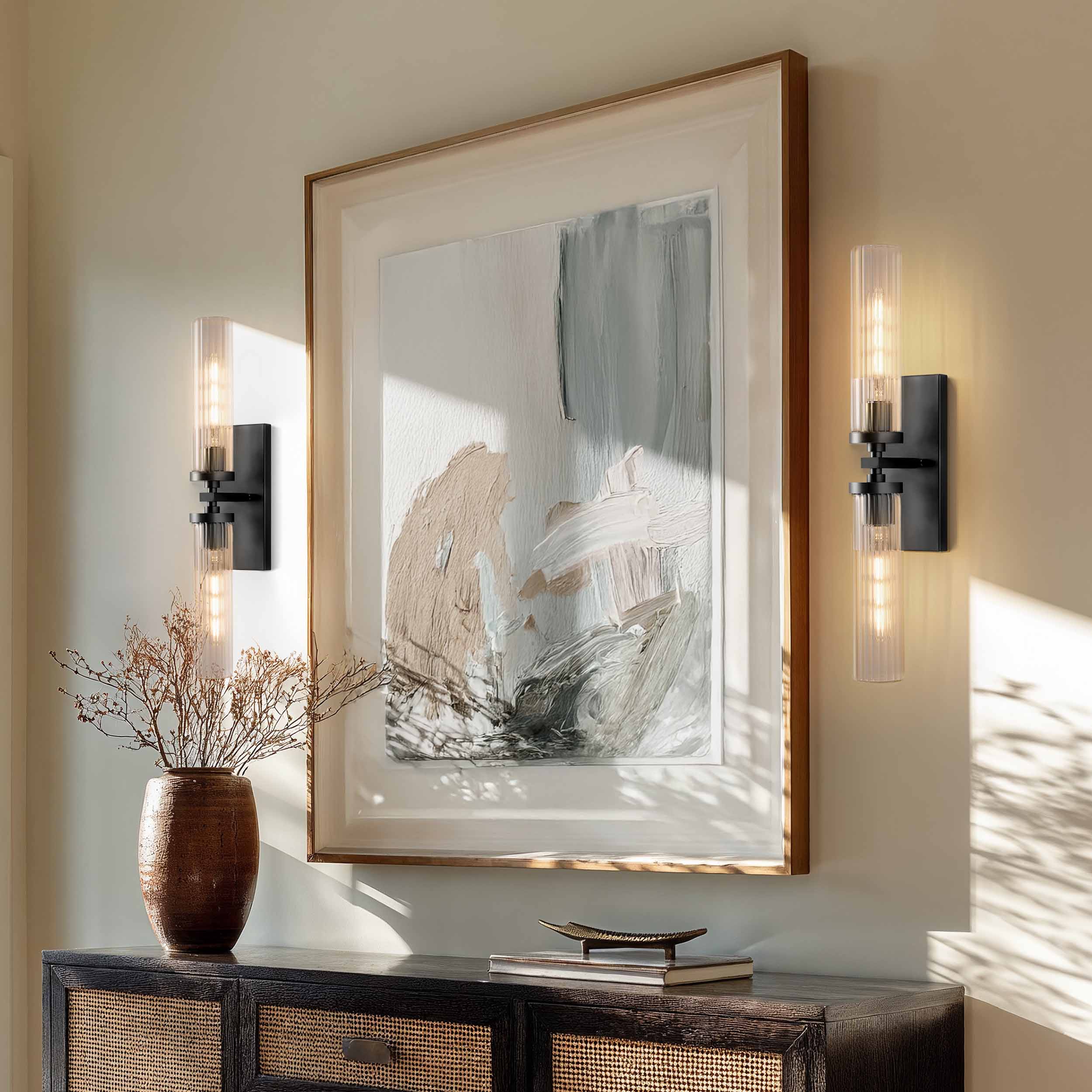 Rowabi 2-Light Black Wall Sconce