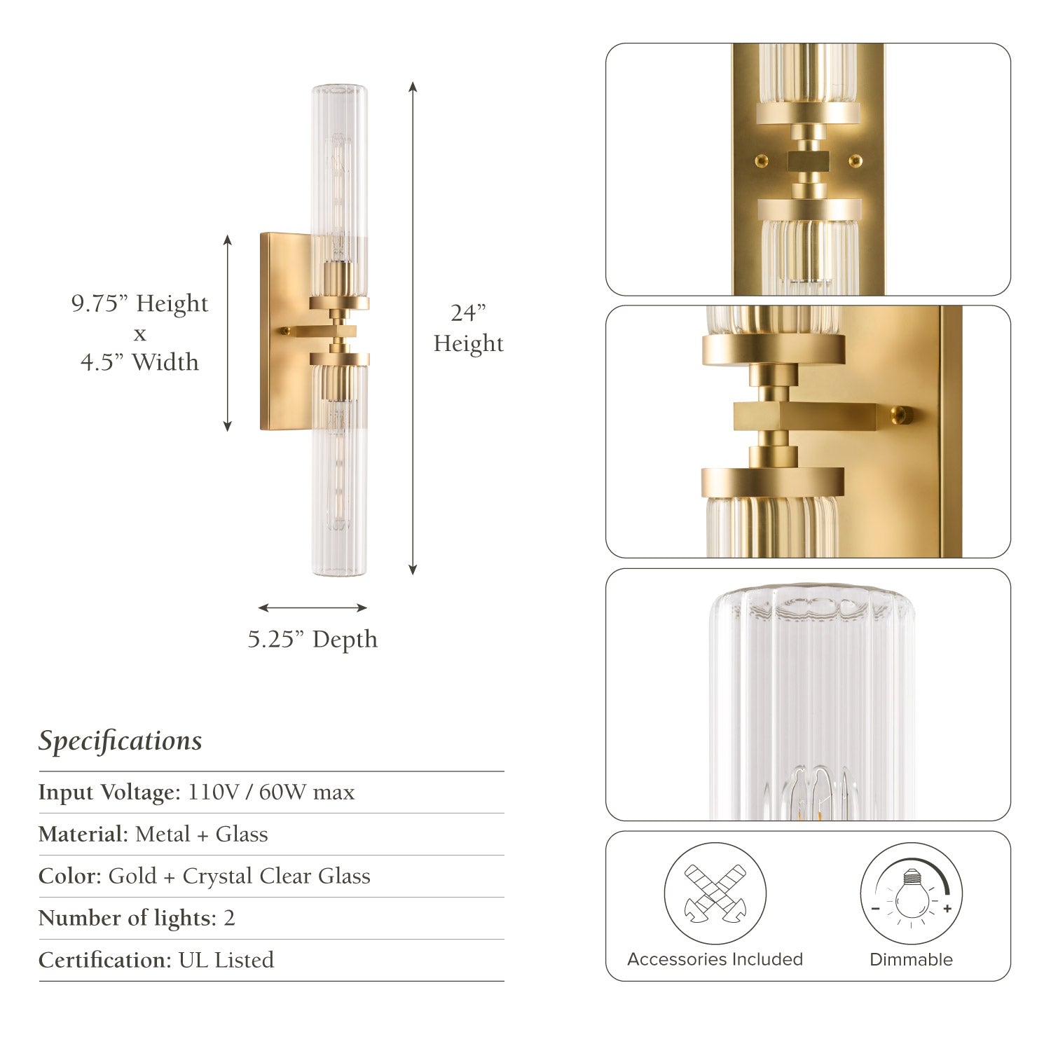 Rowabi 2-Light Wall Sconce