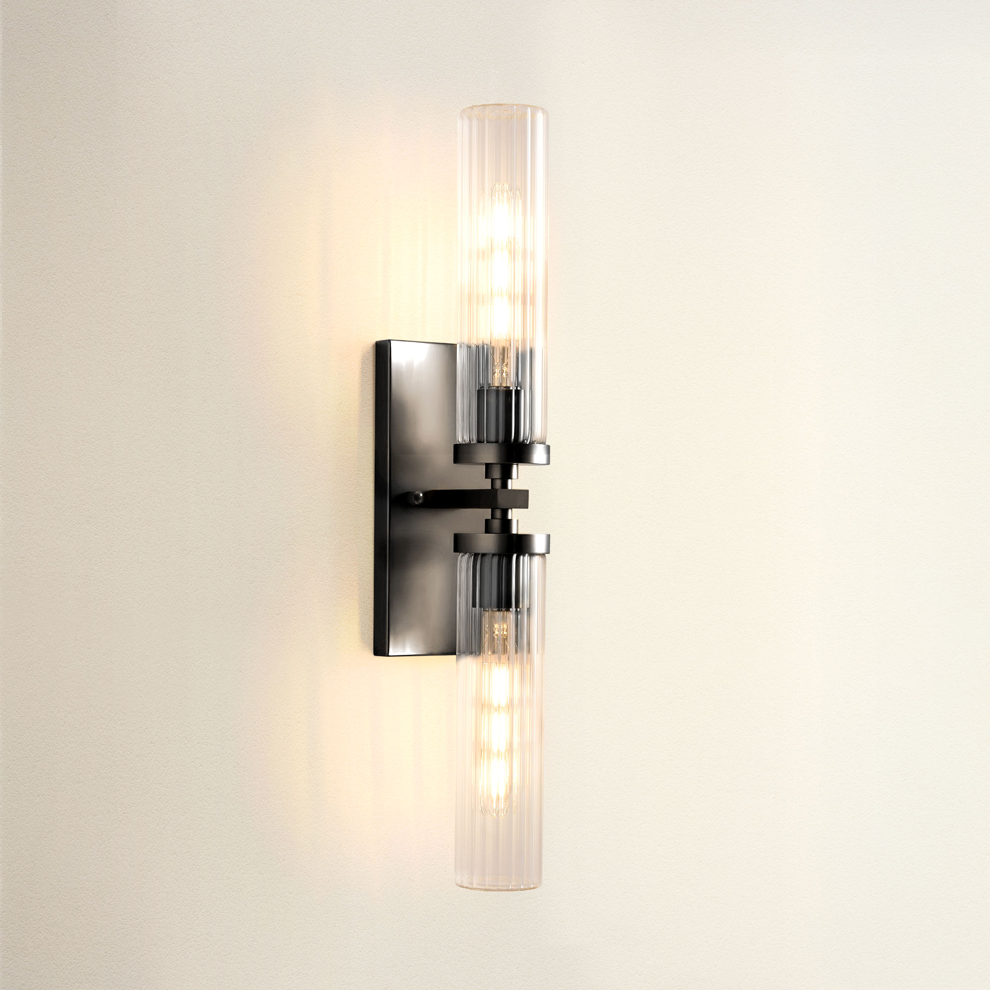 Rowabi 2-Light Black Wall Sconce