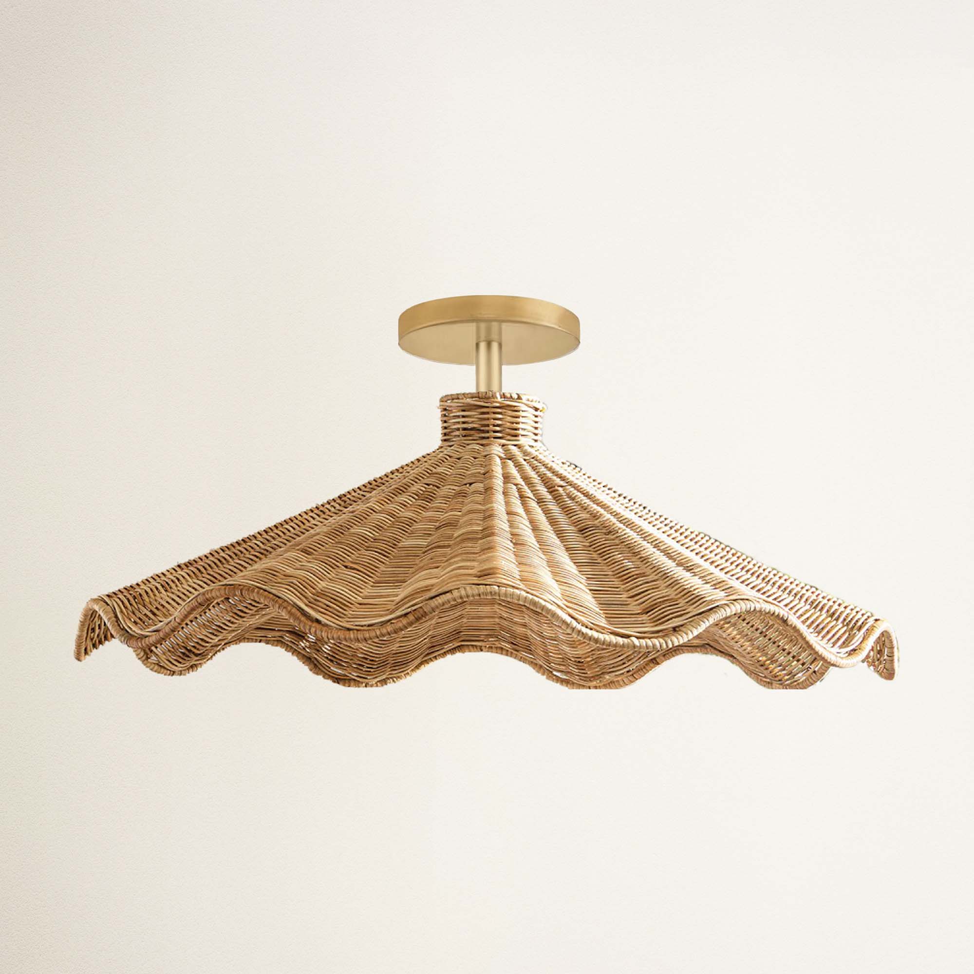 rowabi ariel hardwire flush mount woven ceiling light fixture