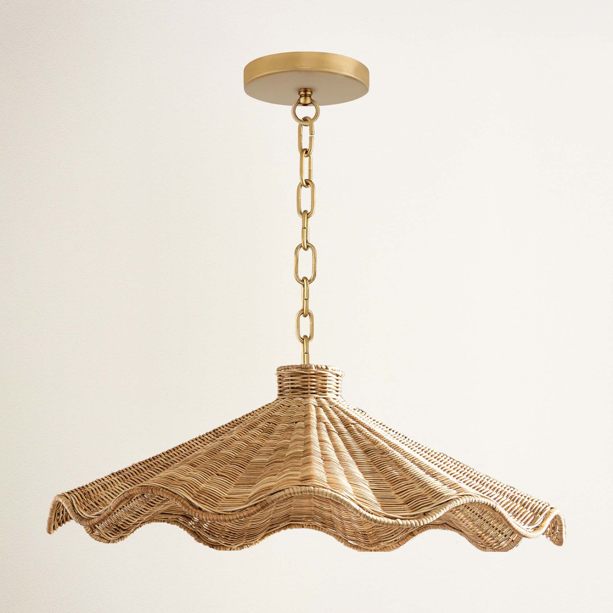 rowabi ariel hardwire gold chain woven pendant light
