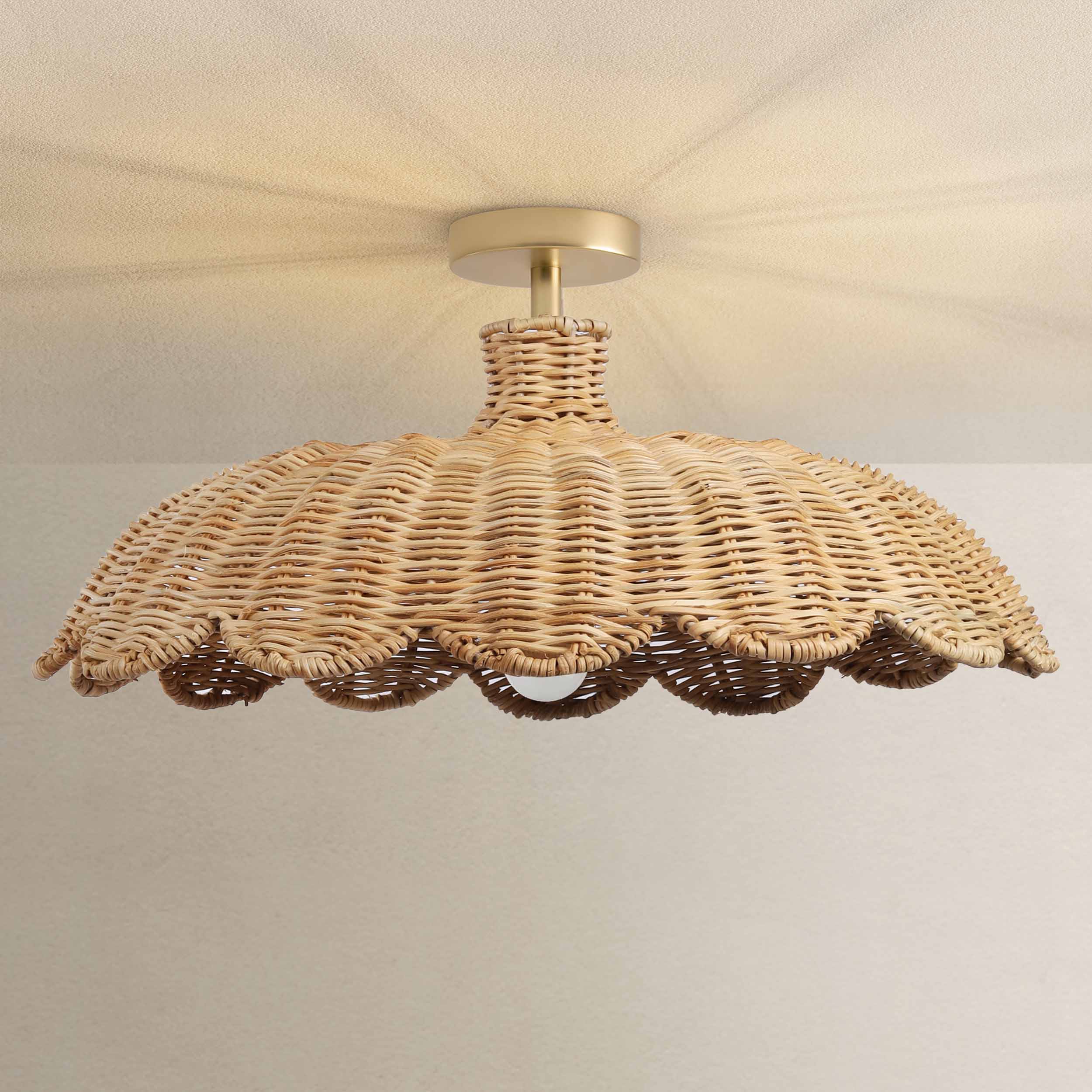 Aurelia Rattan Flush Mount Light