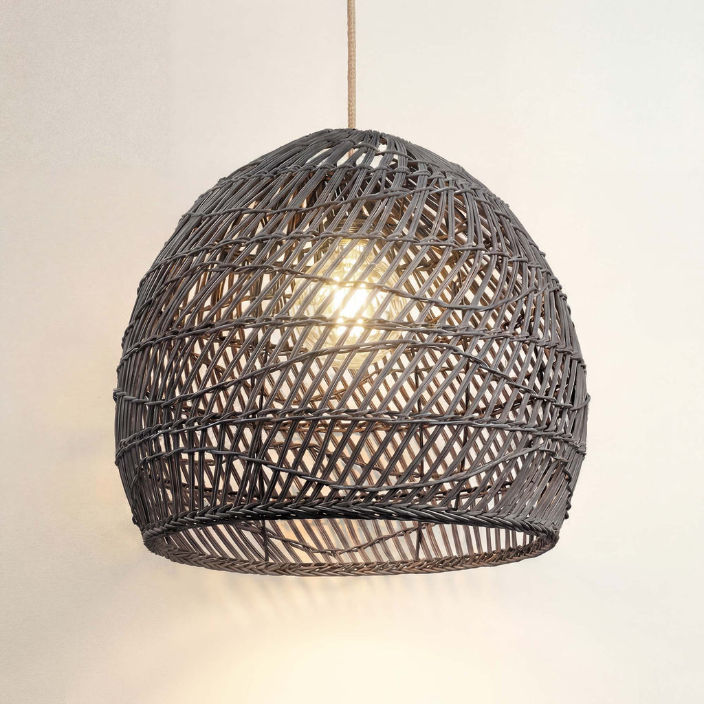 Santana Black Rattan Pendant Light