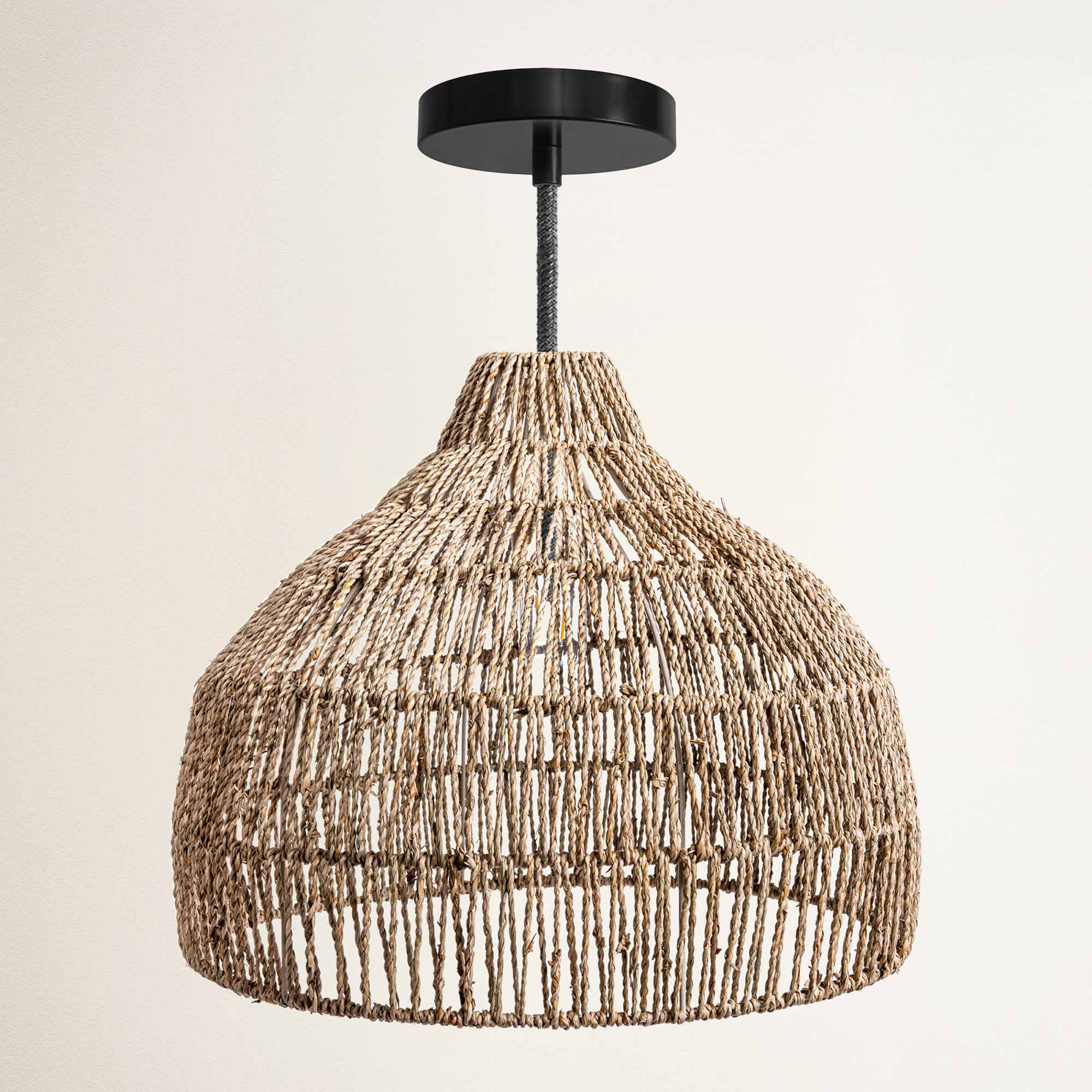 rowabi dreamy hardwire black woven pendant light with black fixture