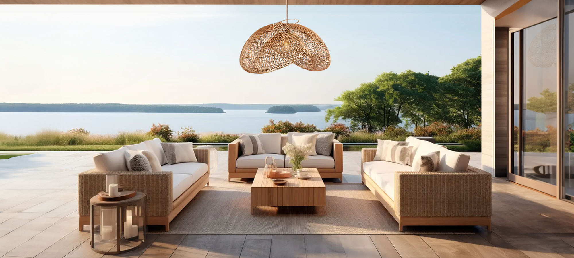rowabi high end rattan pendant lights for outdoor decor