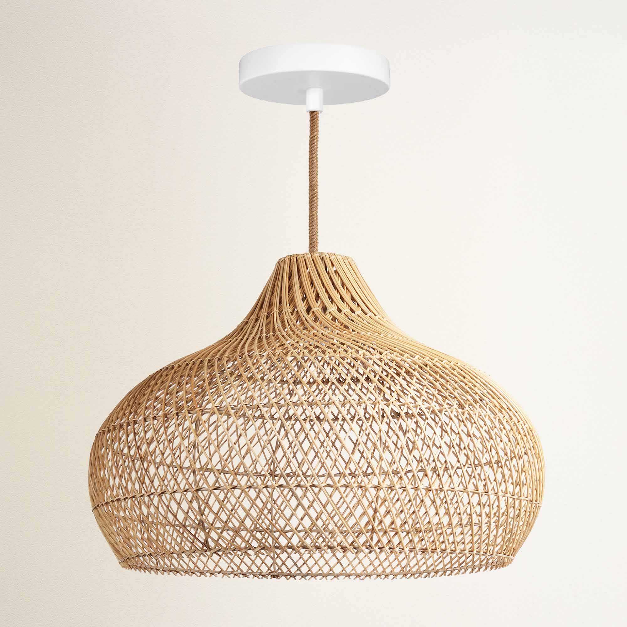 rowabi kloe outdoor hardwire natural woven pendant light