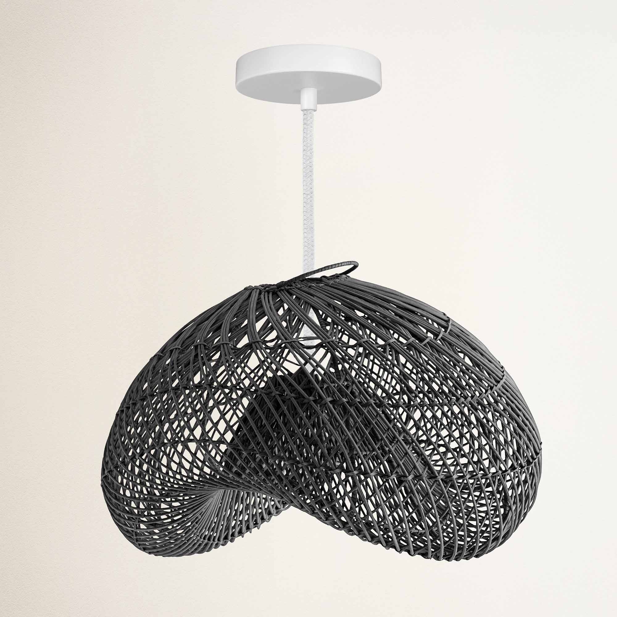 rowabi lucian hardwire white and black woven pendant light