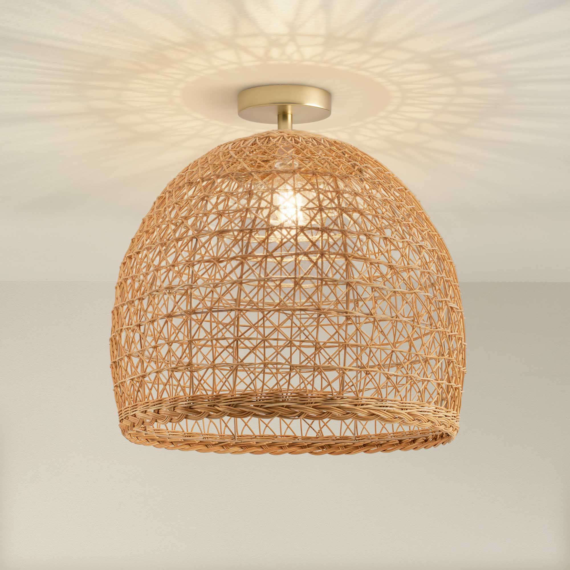 Lumiere Rattan Flush Mount Light