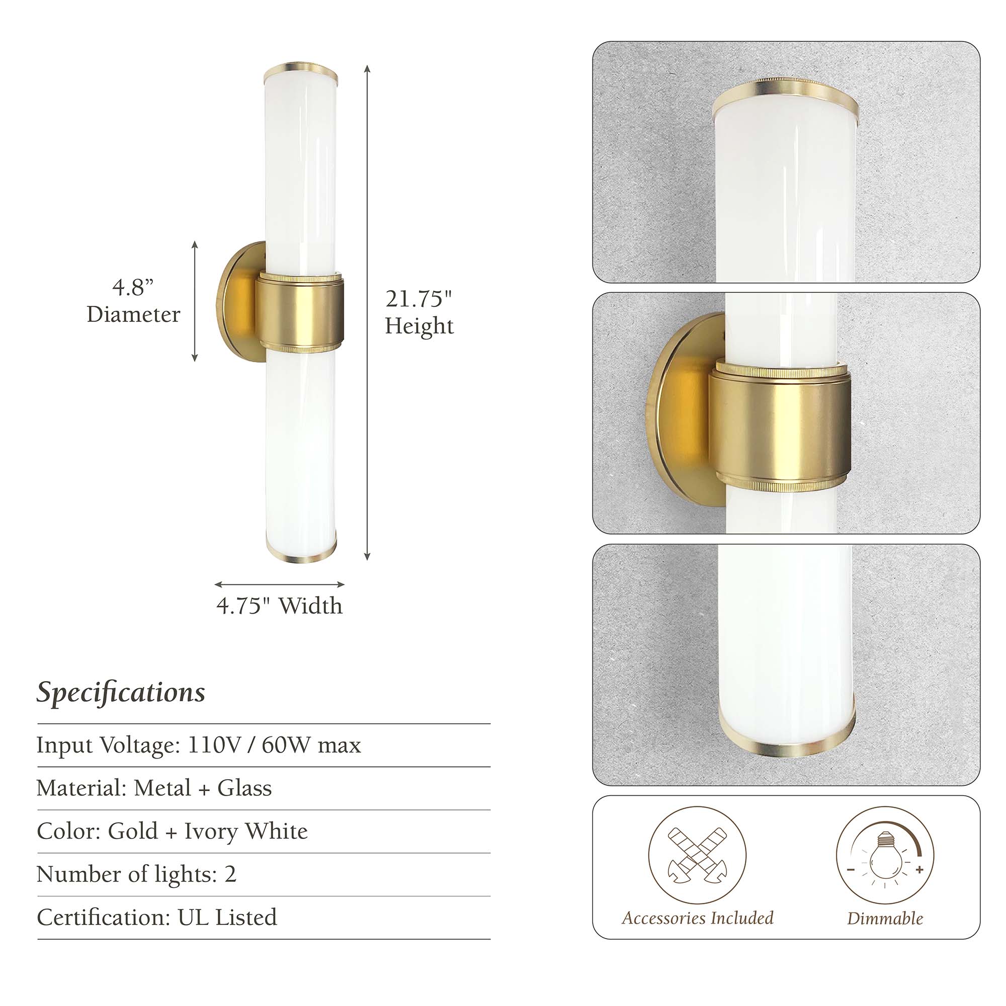Saber Double Glass Sconce