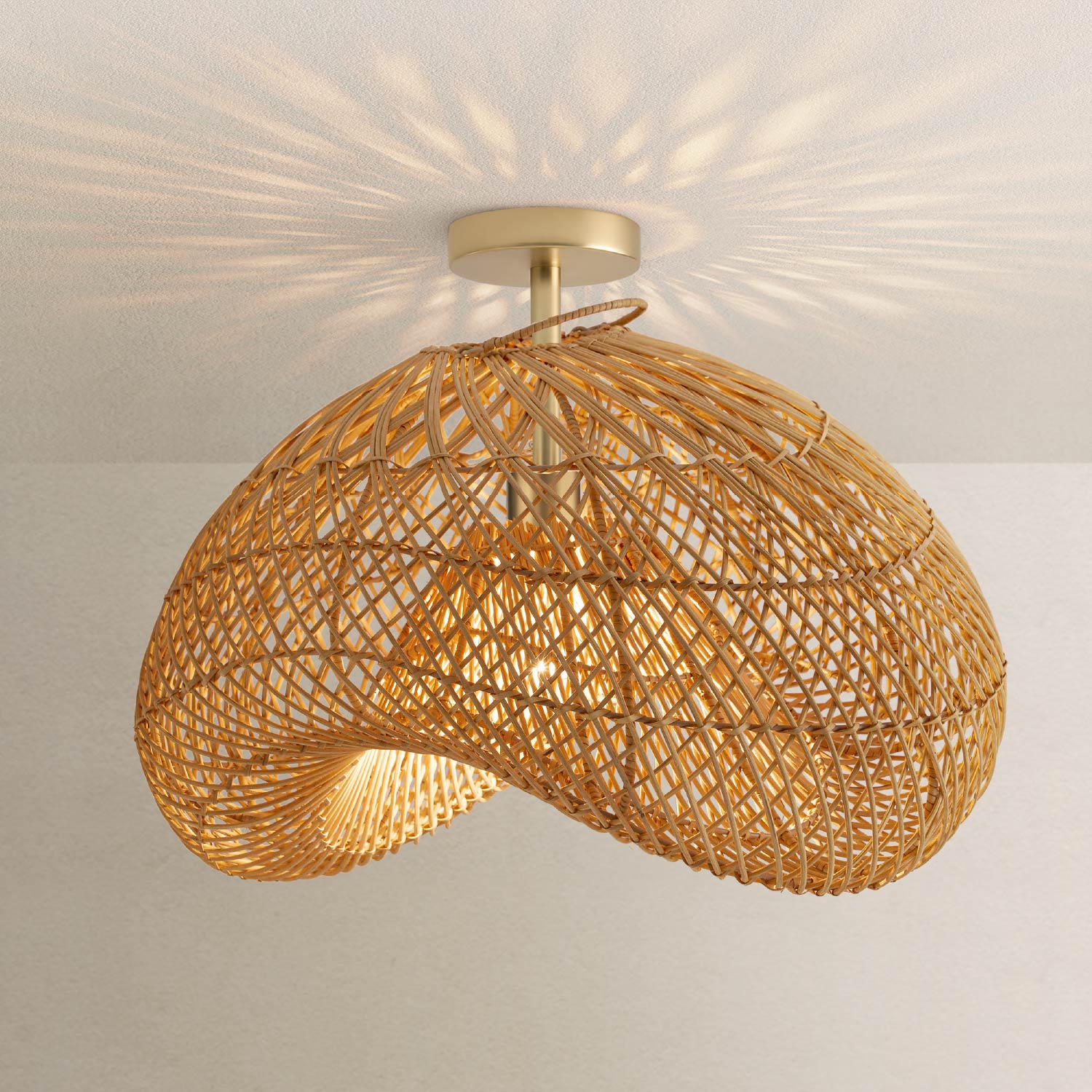 Sepherina Rattan Flush Mount Light