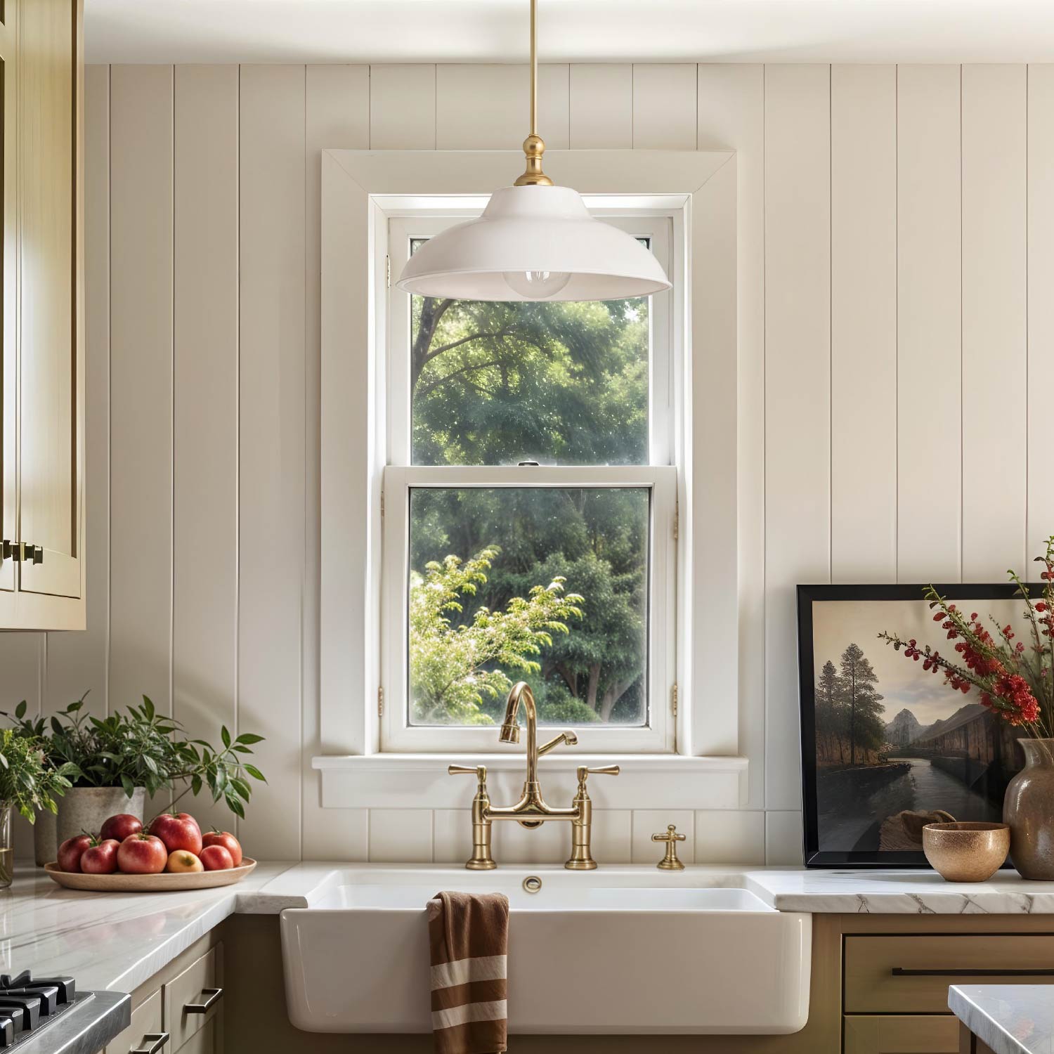 rowabi tresor white pendant light sink