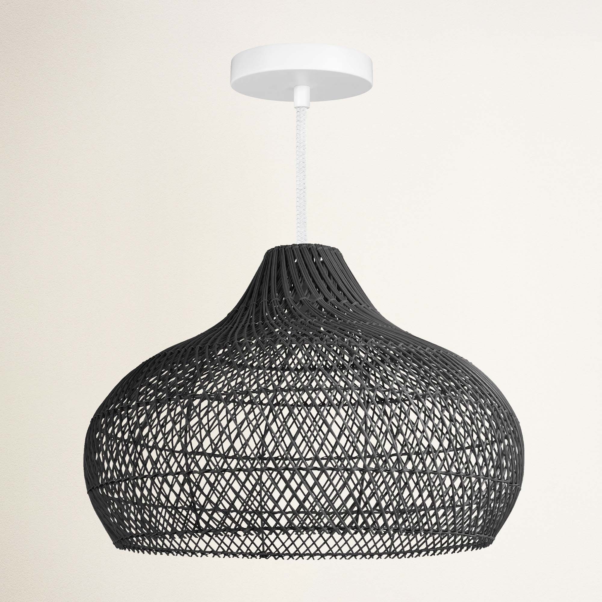 rowabi outdoor latigo hardwire white with black woven shade