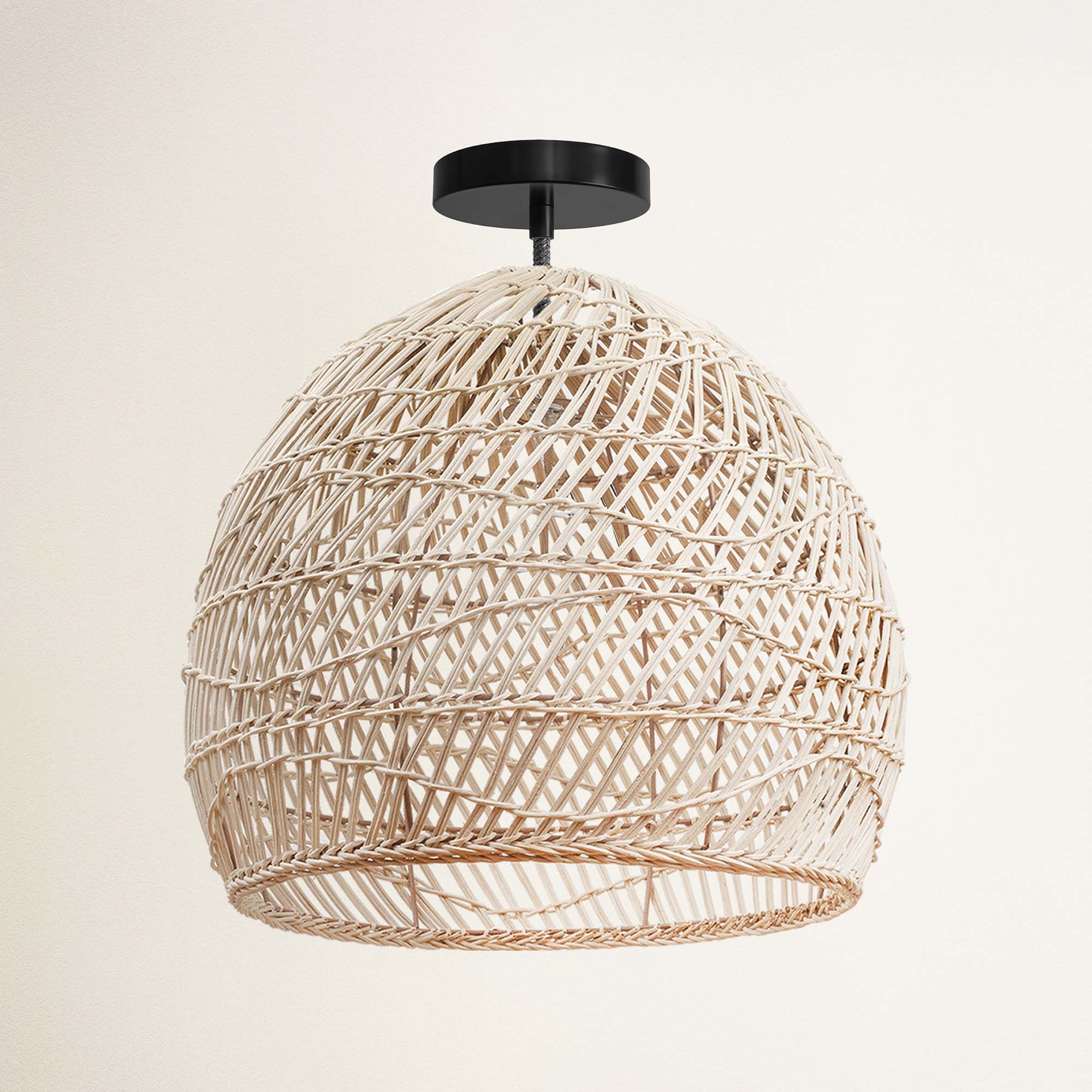 Santana Rattan Flush Mount Light