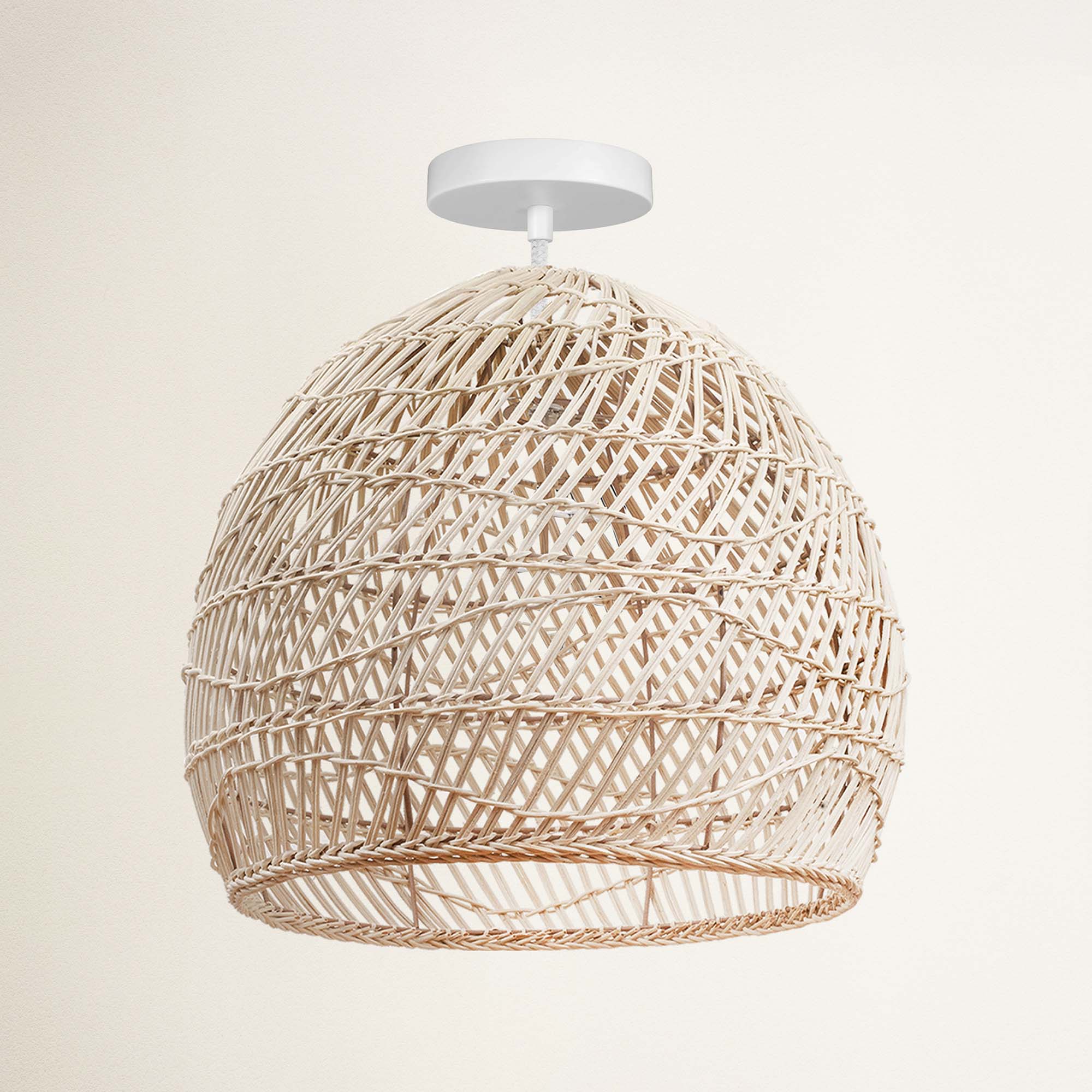 Santana Rattan Flush Mount Light