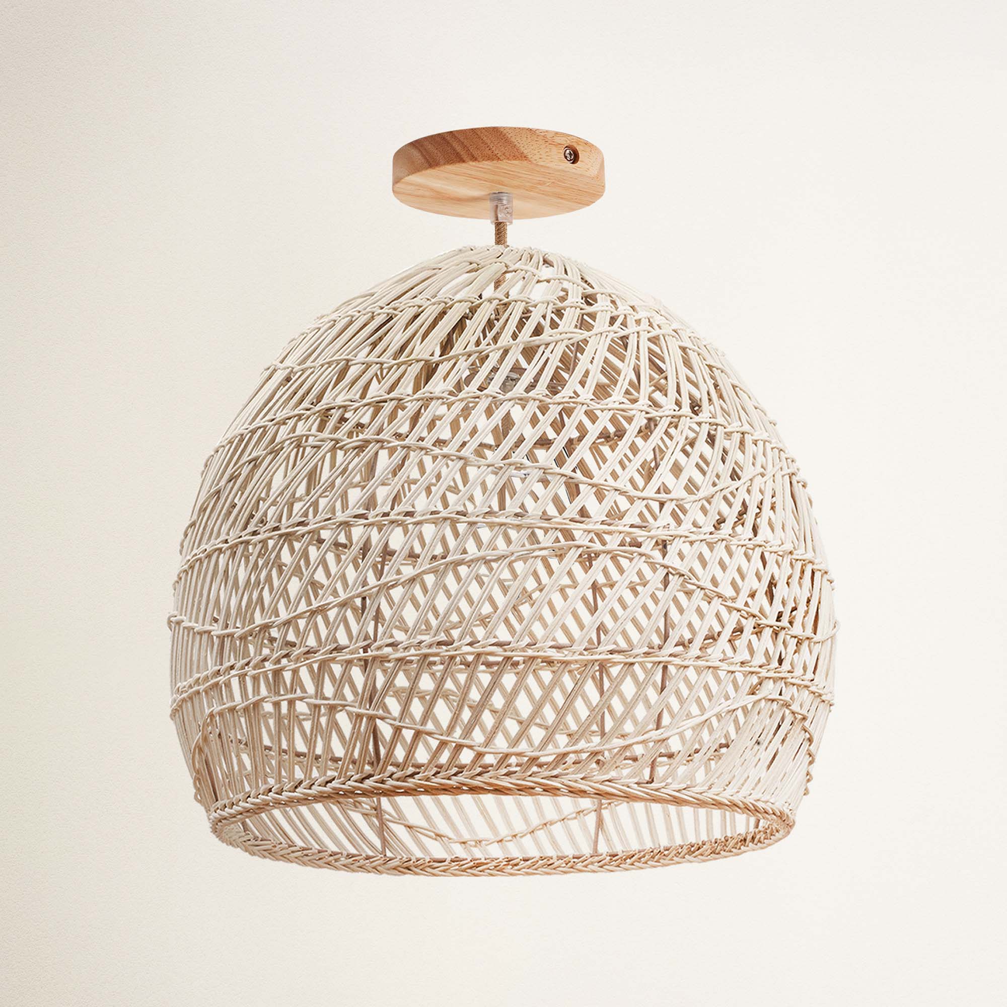 Santana Rattan Flush Mount Light
