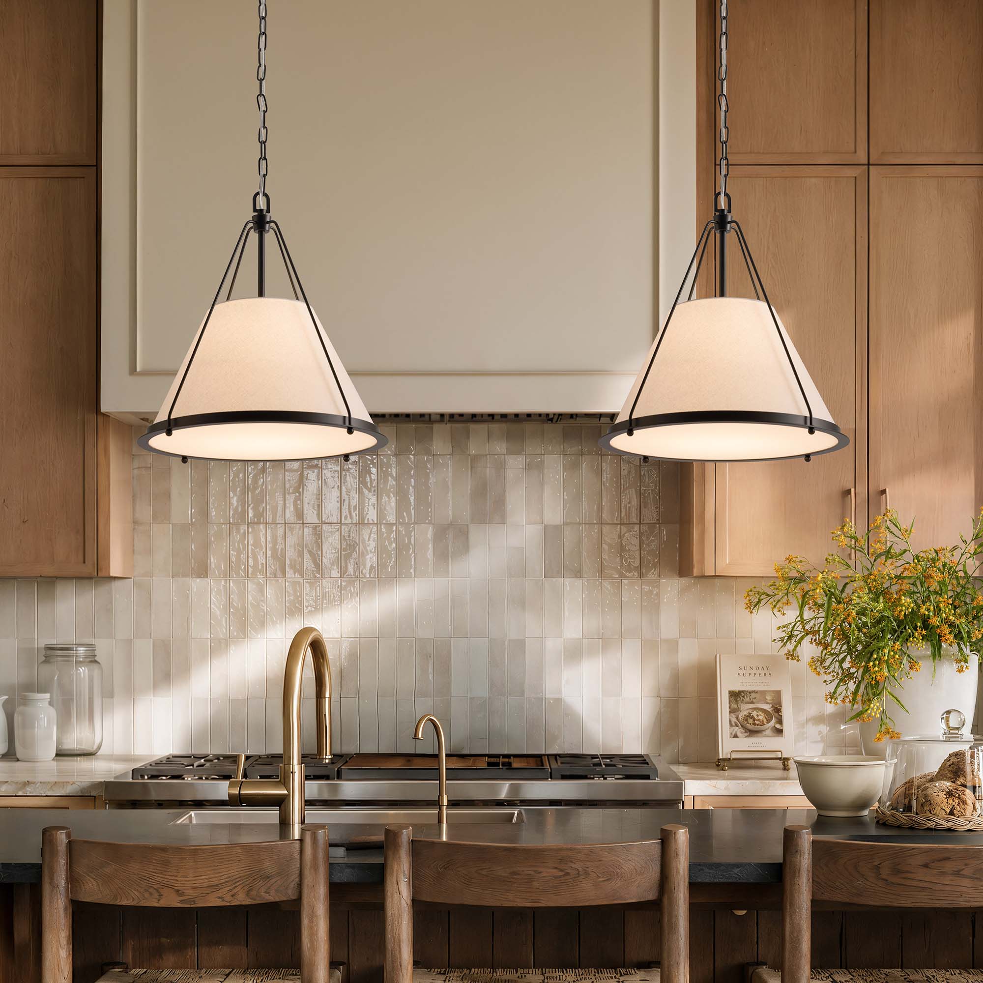 Scintilla Black Fabric Pendant Light