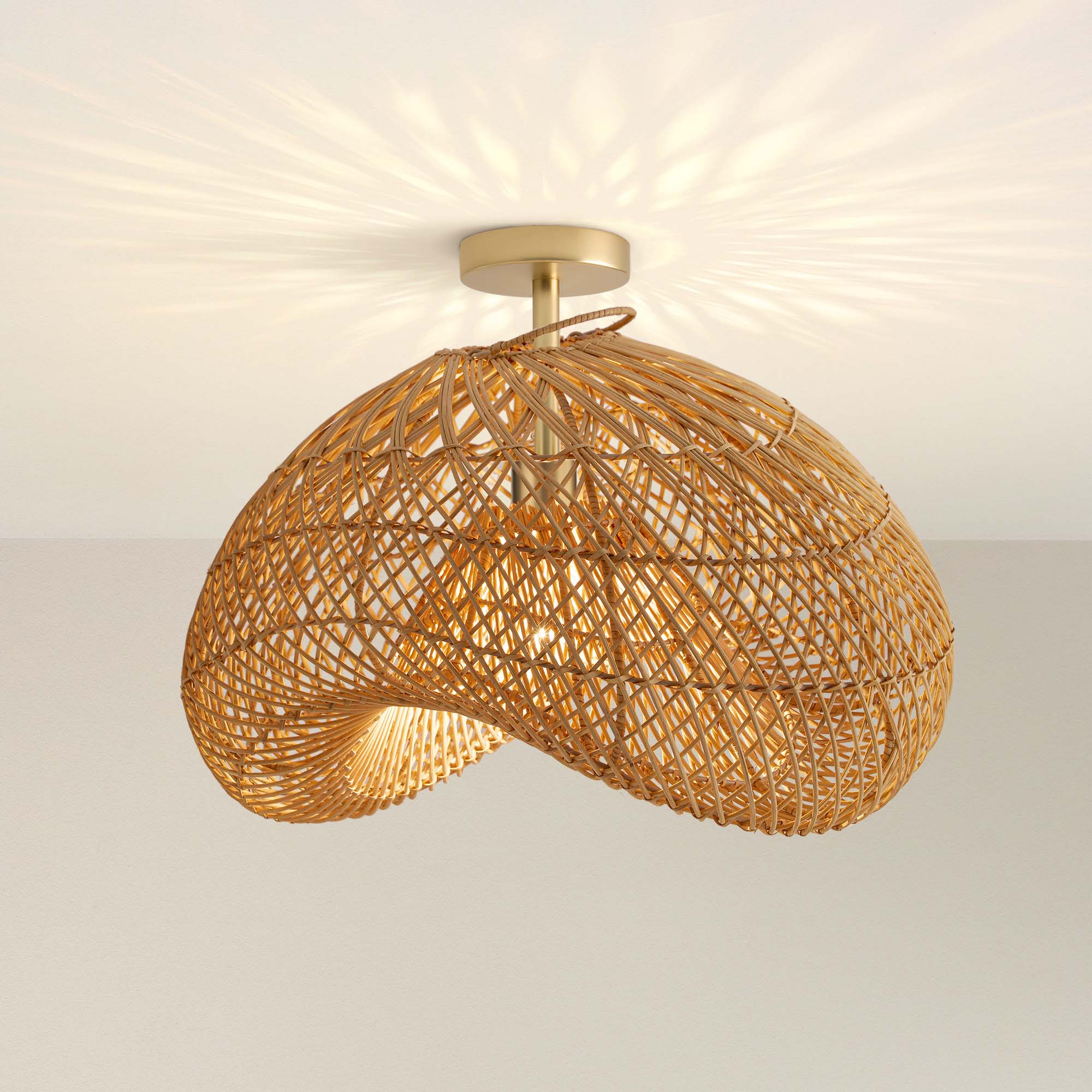 Sepherina Rattan Flush Mount Light
